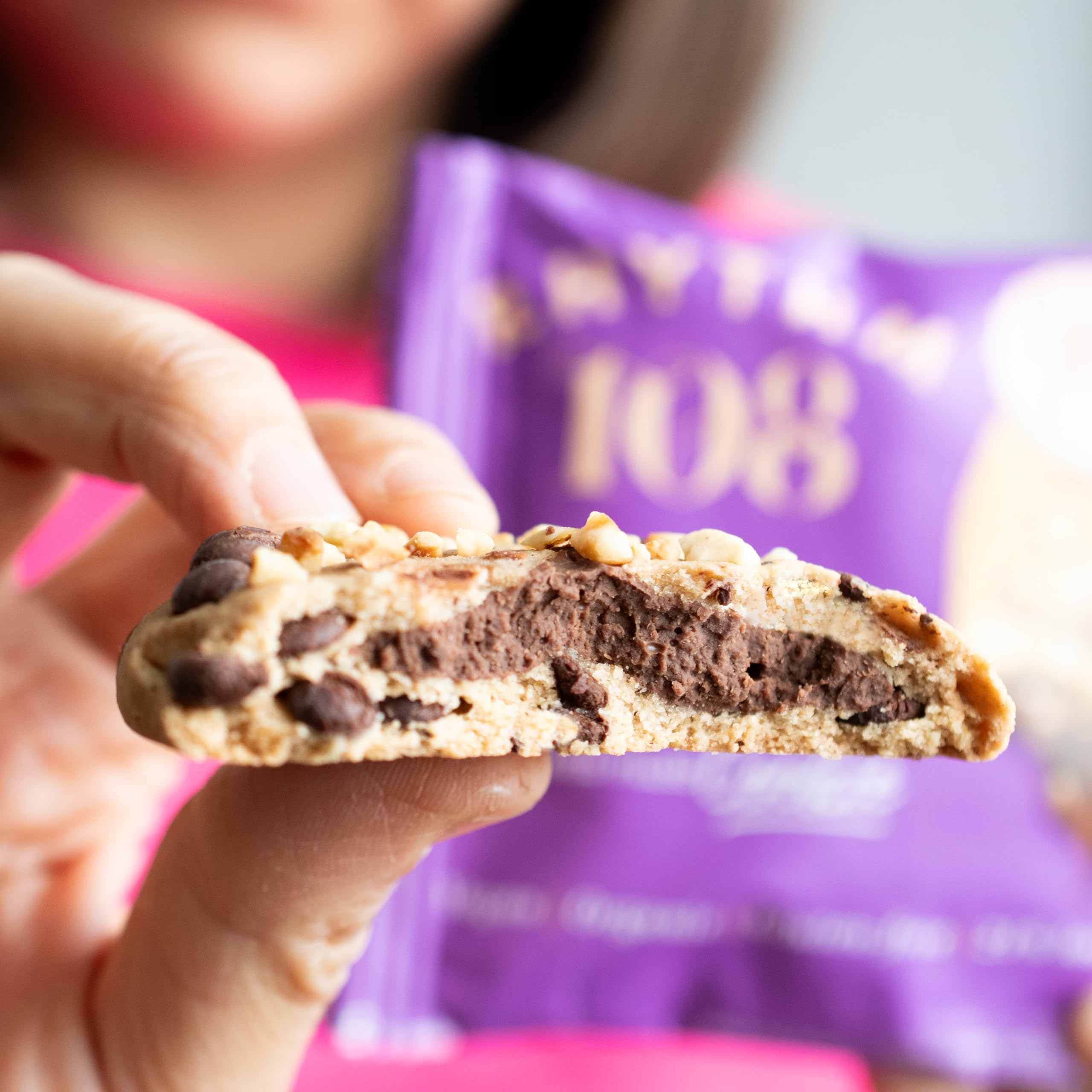 Rhythm 108 Swiss Organic Vegan Hazelnut Chocolate Praline Soft-Baked Cookies | 12 Pack (50g Each) 2