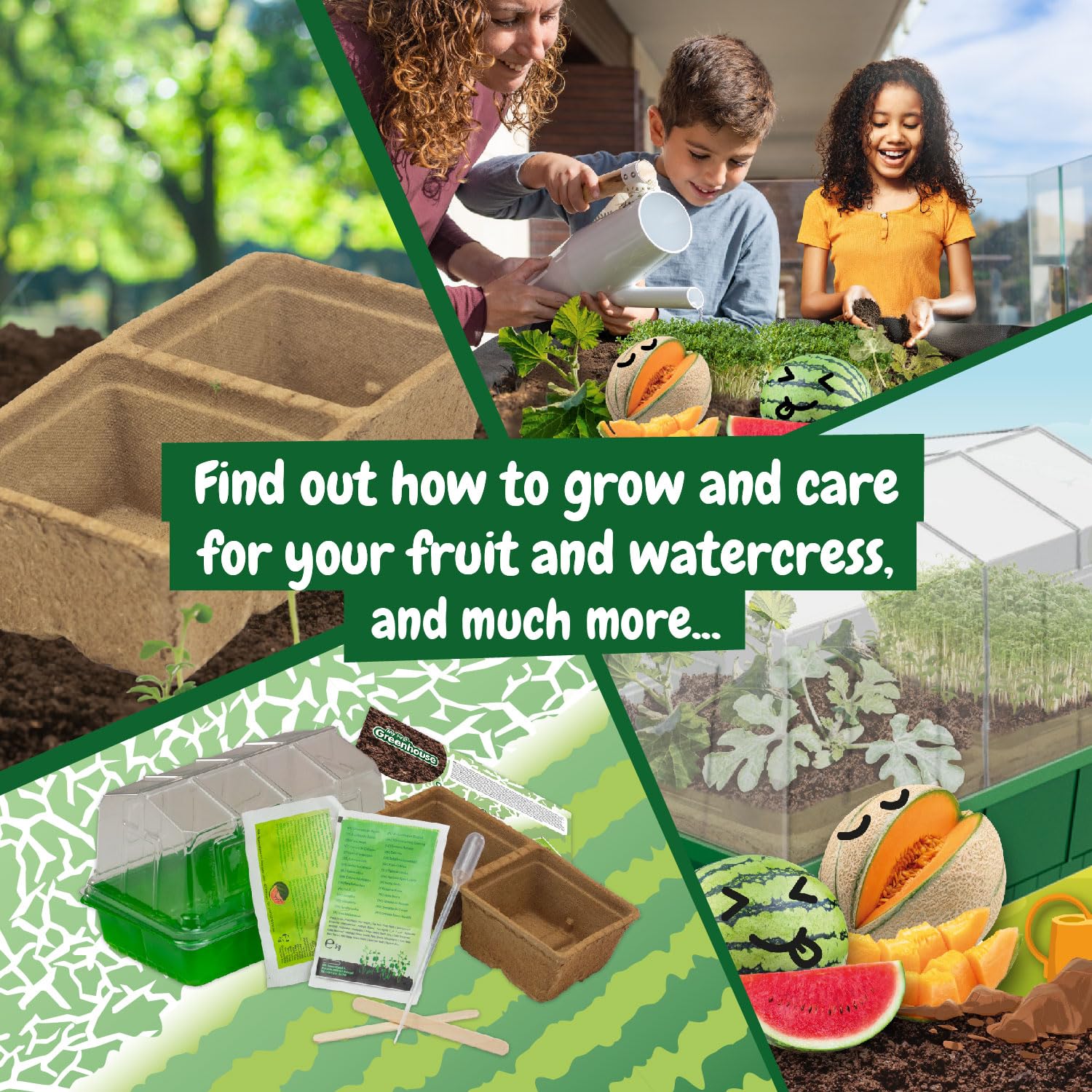 Science4you Small Greenhouse for Kids - Grow Kit with Watermelon, Melon & Watercress Seeds for Children 6+ 3