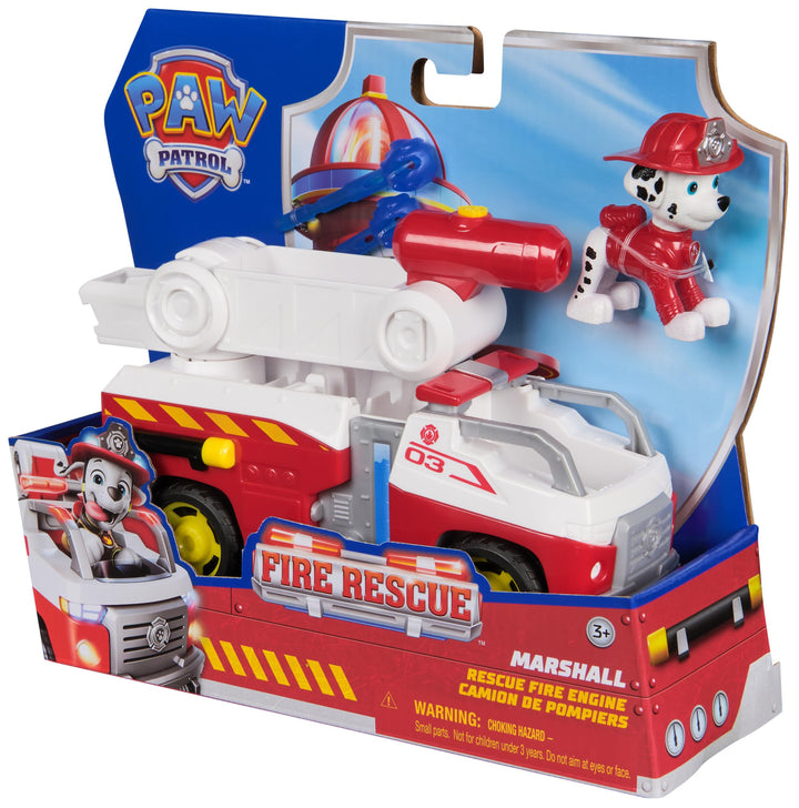 Paw Patrol Marshall Rescue Fire Engine with Action Figure & Projectile Launcher - Fire Truck Toy for Kids 3+