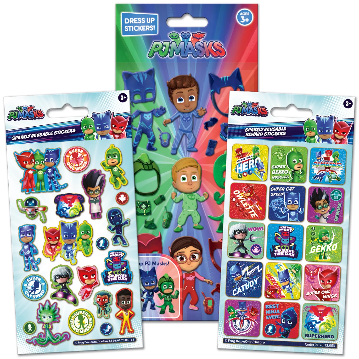 Paper Projects PJ Masks Big Sticker Bundle - Foil & Dress Up Sheets | Reusable Stickers