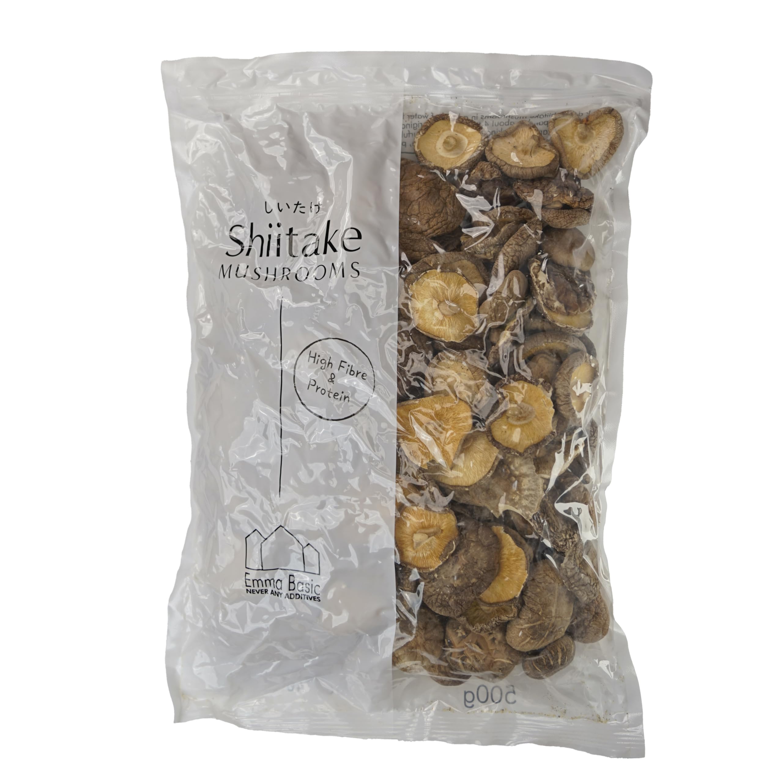 Emma Basic Dried Shiitake Mushroom - High Protein & Fibre | Umami Flavour | 500g Whole 1