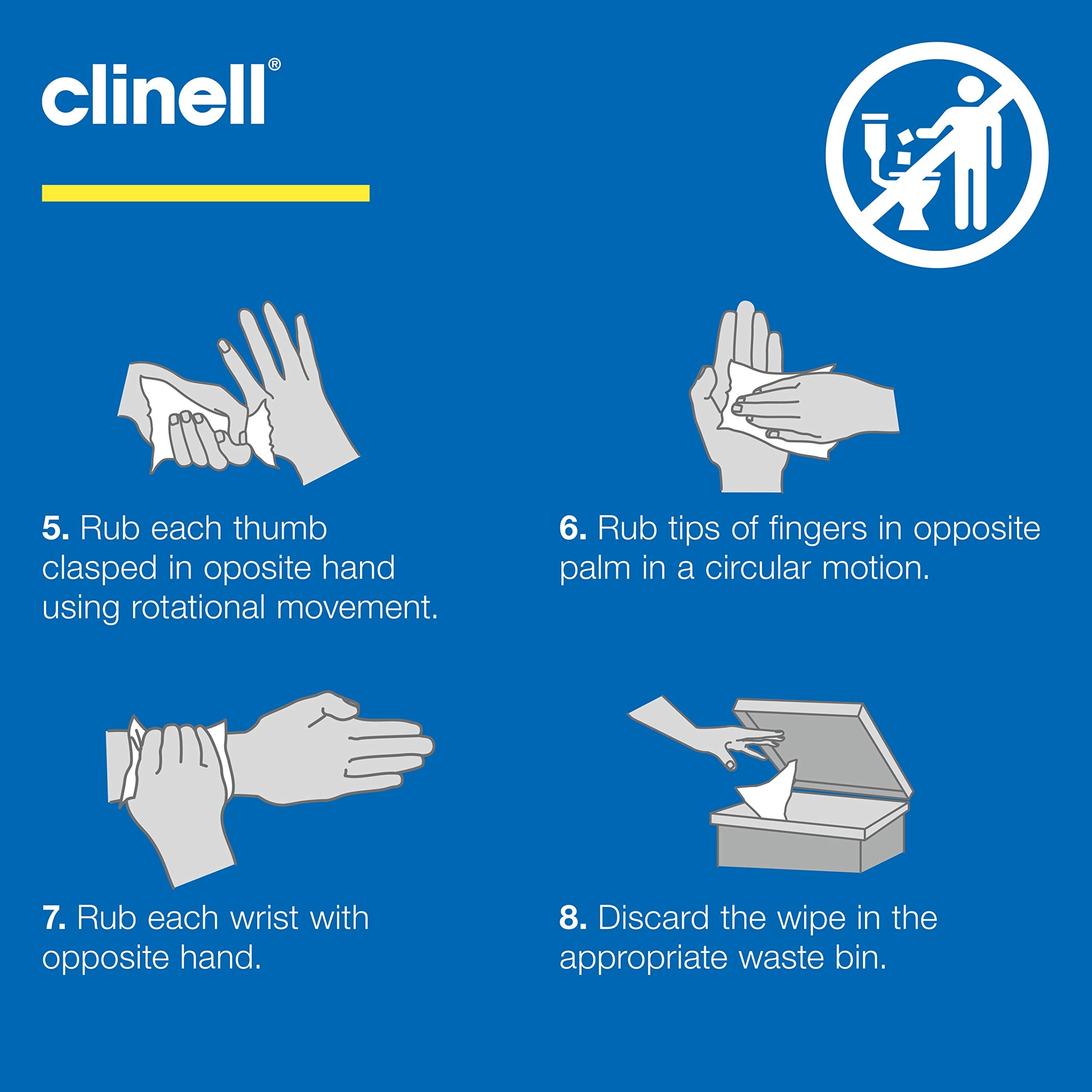 Clinell Antimicrobial Hand Wipes - Alcohol-Free Disinfectant | 200 Count Canister 6