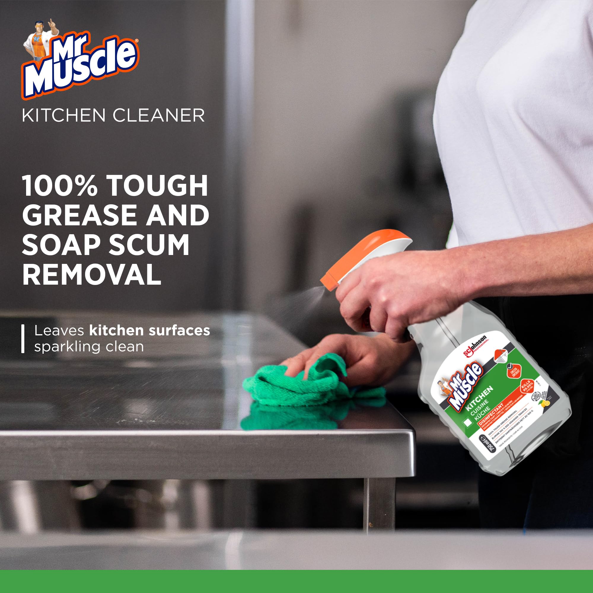 SC Johnson Professional Mr Muscle Kitchen Cleaner - Advanced Power Degreaser | 750 ml | Lemon Scent 5
