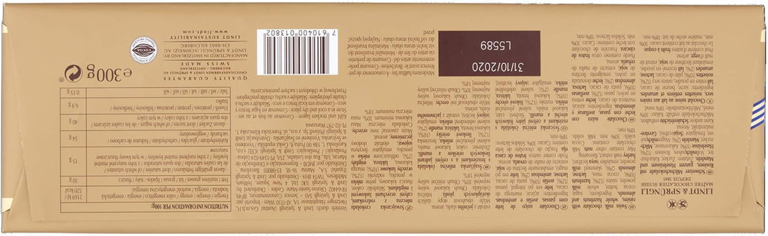 Lindt Swiss Milk Chocolate Hazelnut and Raisin Gold Bar 300g