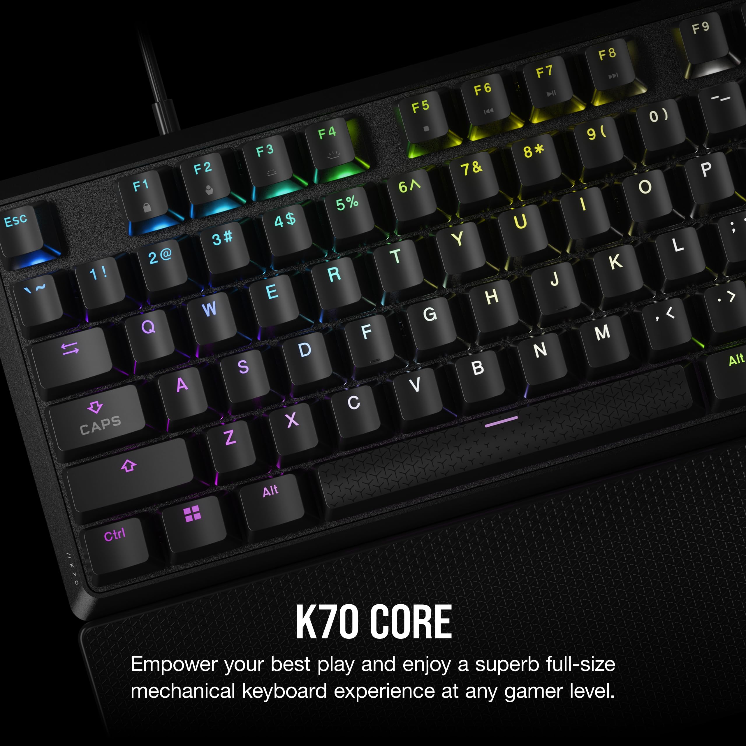 Corsair K70 CORE RGB Mechanical Wired Gaming Keyboard with Palmrest | Linear Switches | USB-A