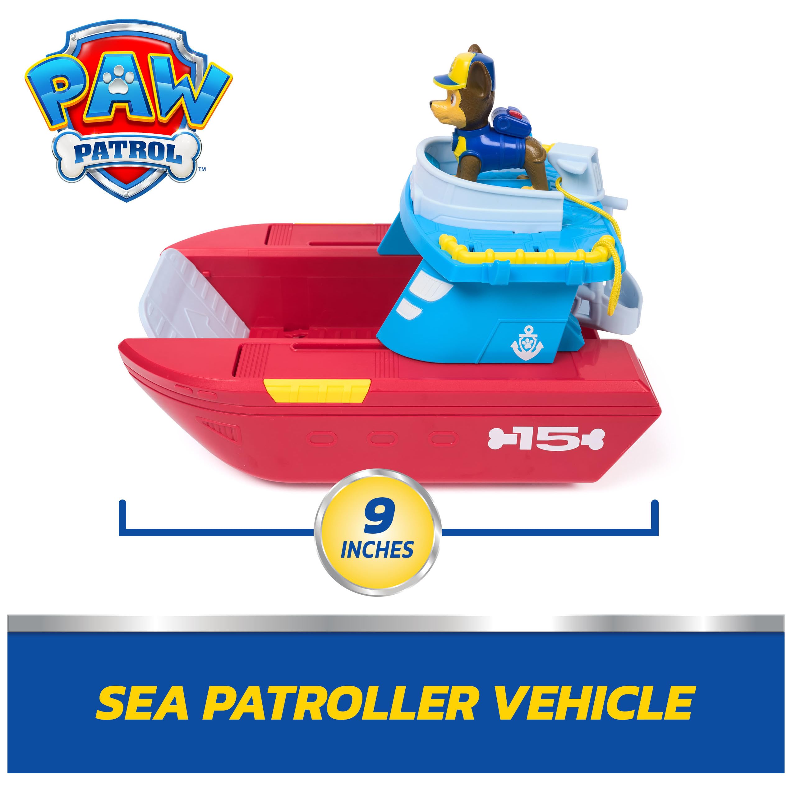 Paw Patrol Sea Patroller Vehicle with Chase and Shark Figure | 2 Patrol Modes | Multicolor 2