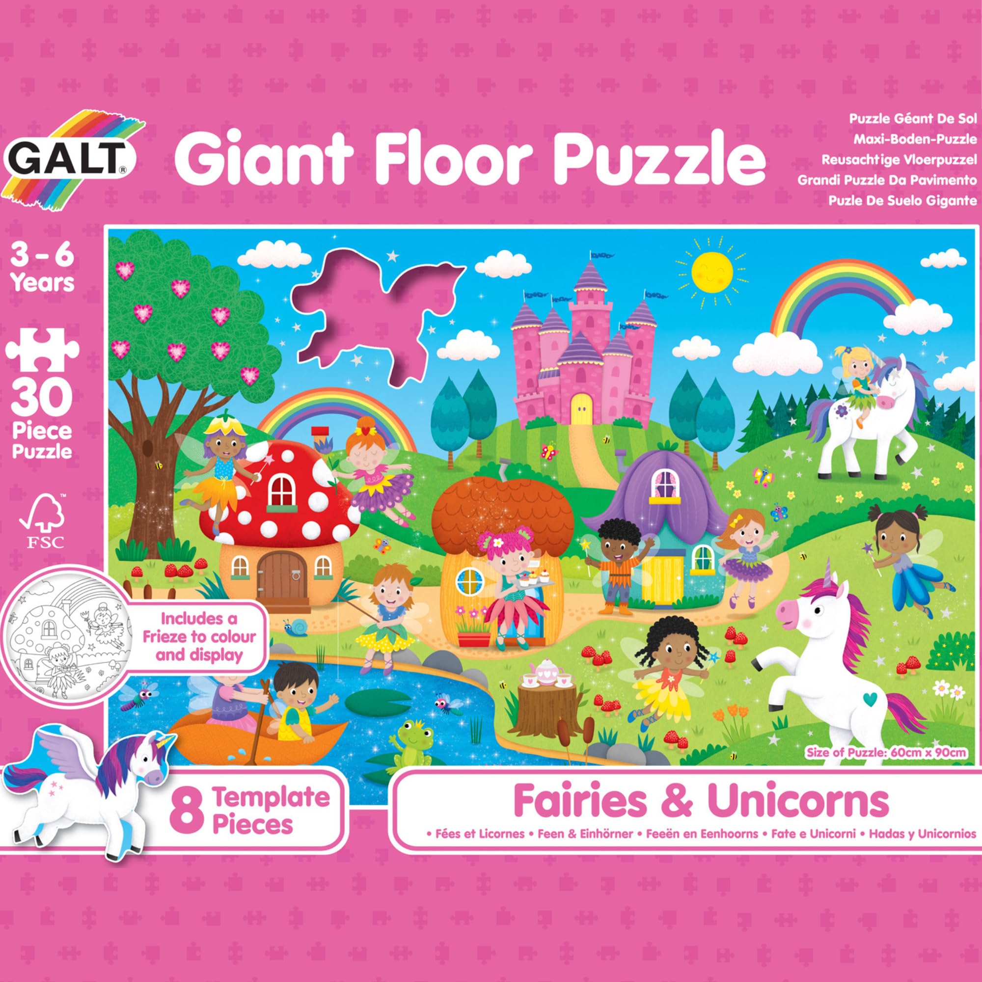 Galt Giant Floor Jigsaw Puzzle Fairies and Unicorns - 30 Pieces | Ages 3-6 6