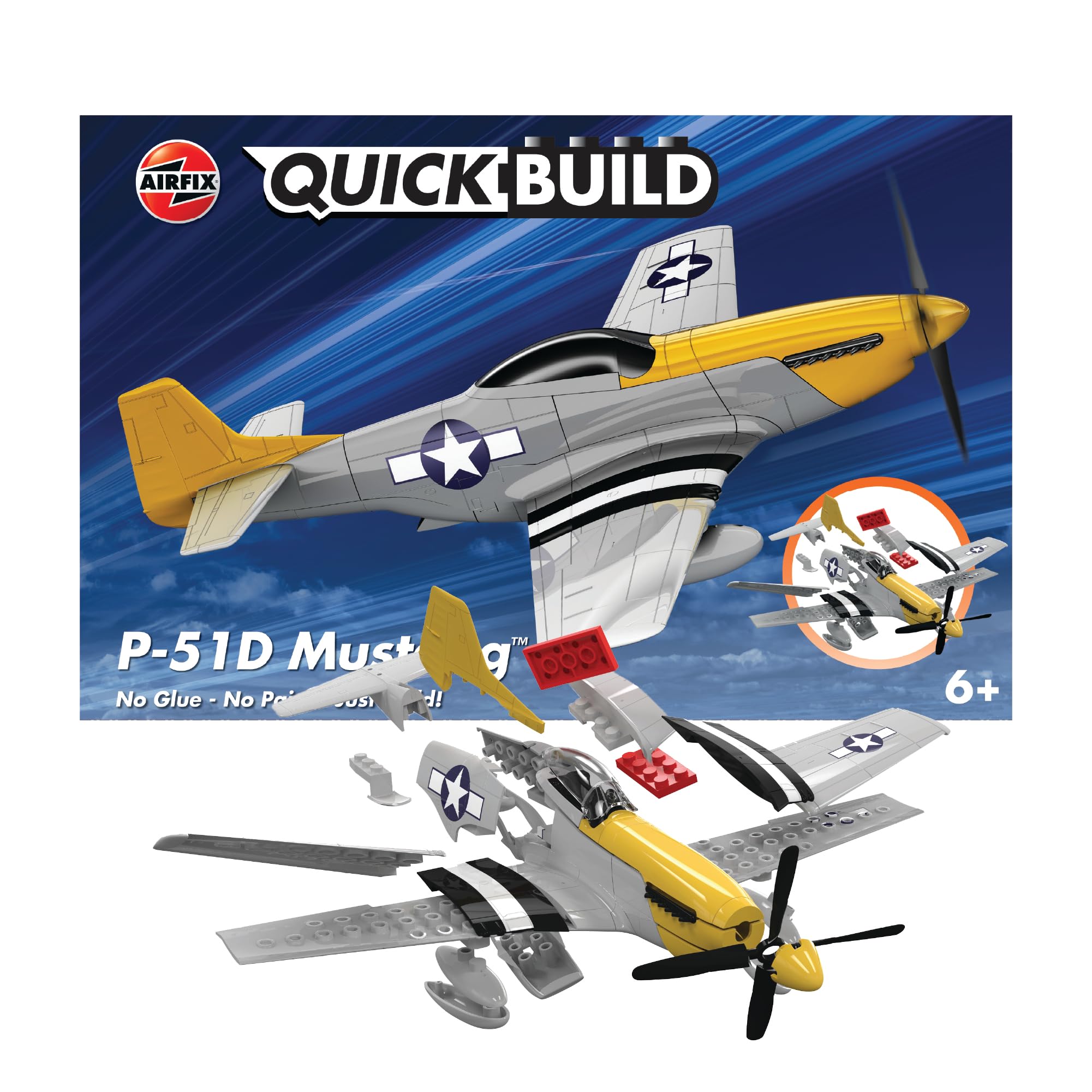 Airfix QUICKBUILD P-51D Mustang Model Kit - Snap Together Plastic Aircraft Model for Kids 8+ 6