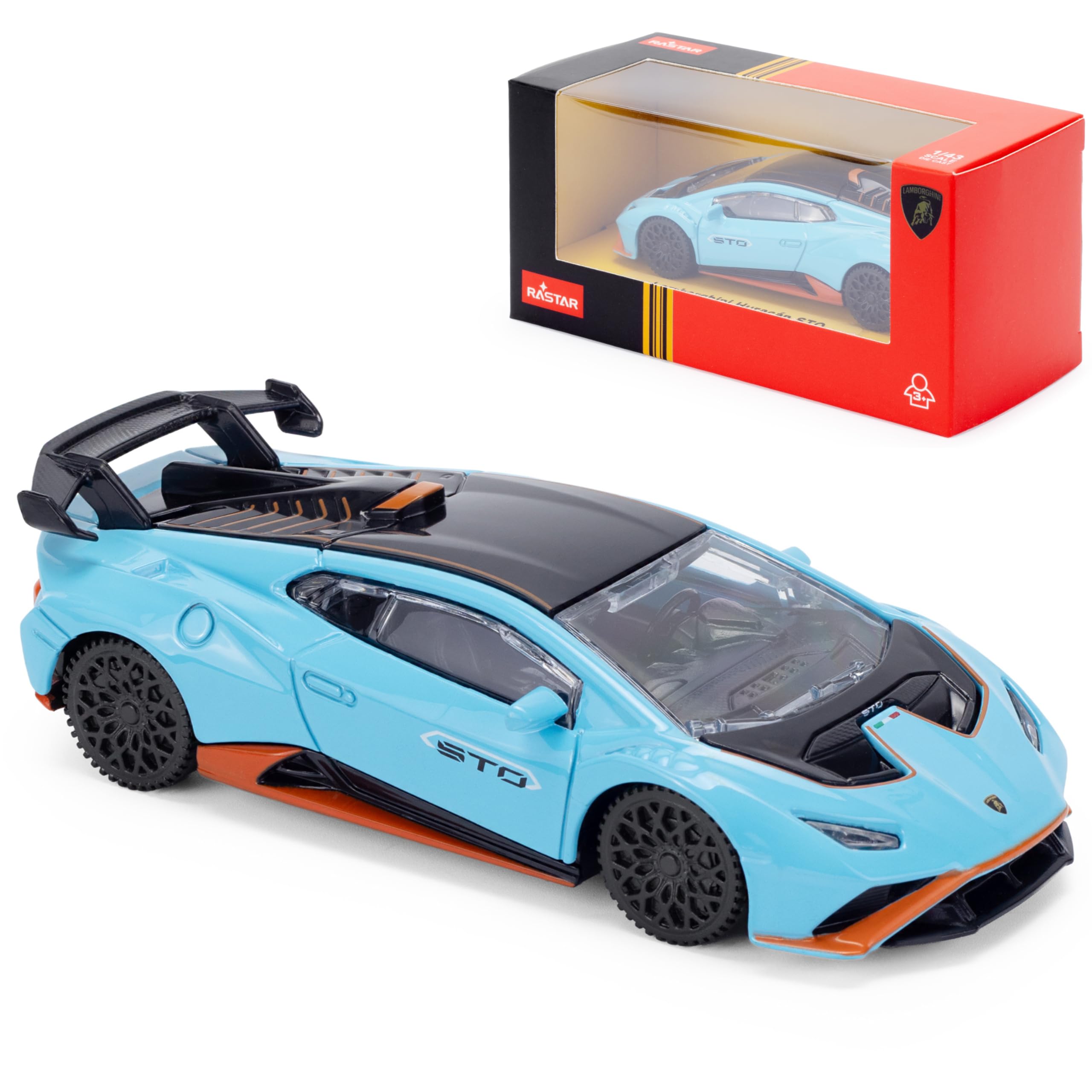 CMJ Lamborghini Huracan STO Die-Cast Model Car - 1:43 Scale, Blue | Detailed Collector Edition