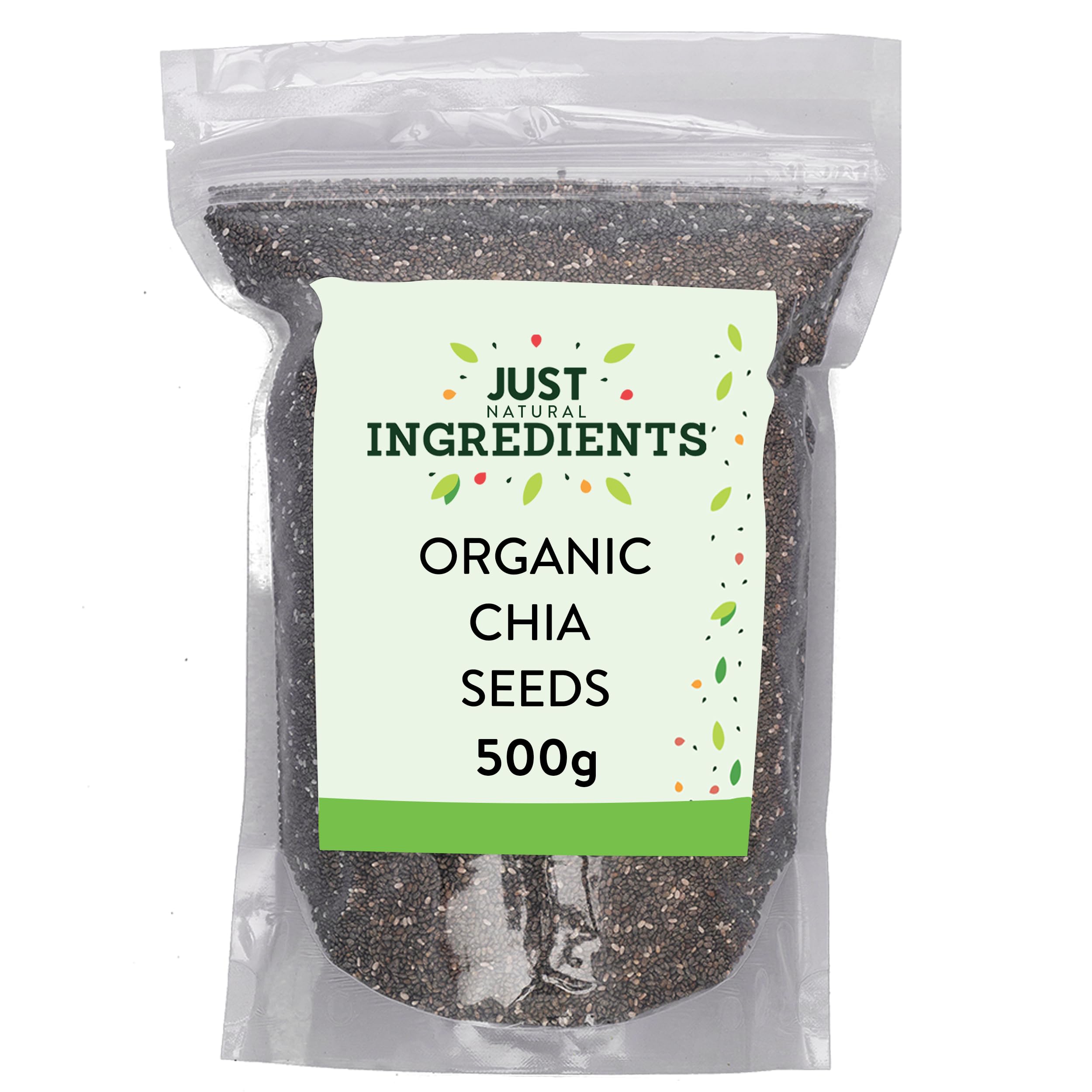 JustIngredients Chia Seeds - High in Omega-3 & Fibre | 500g Pack 1