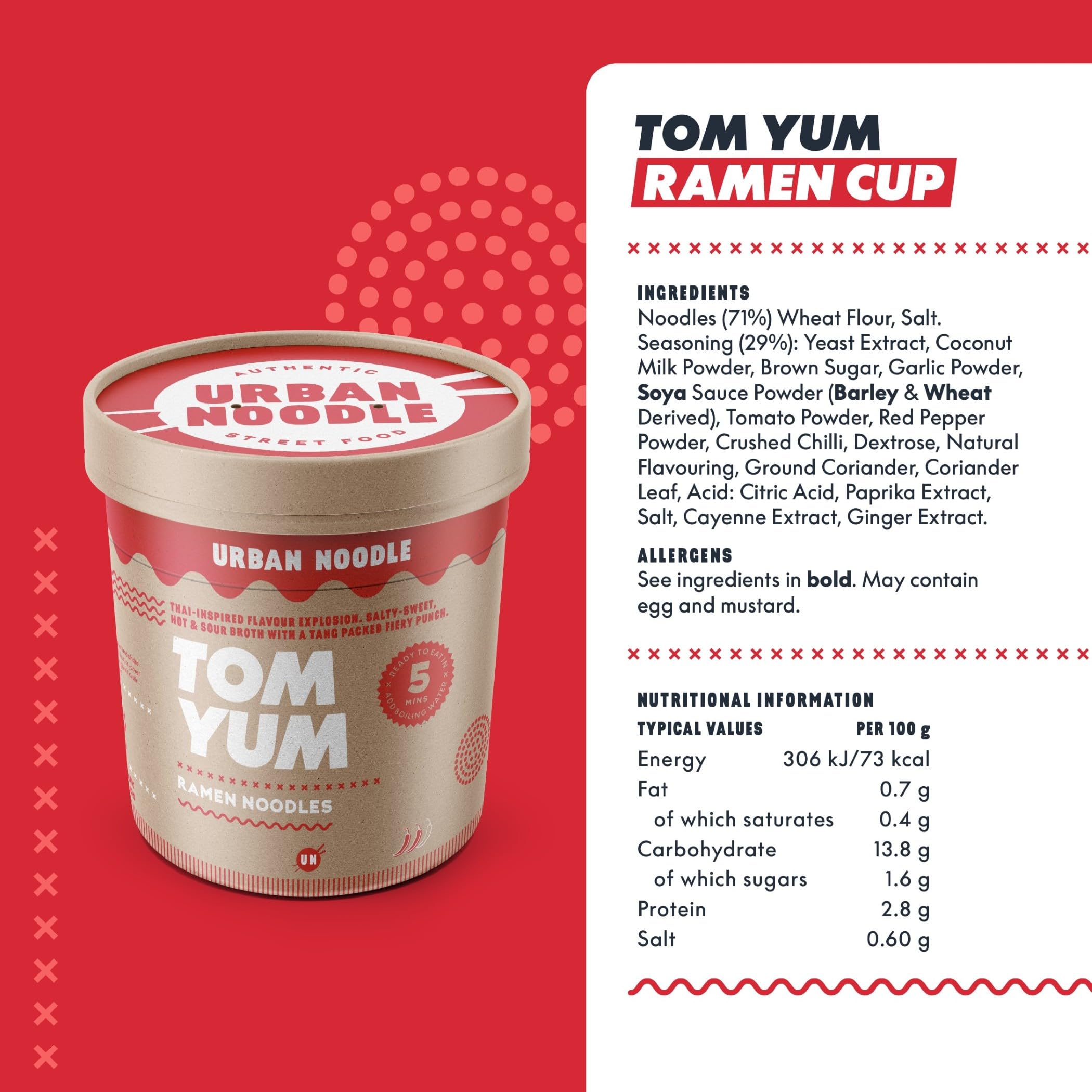 Urban Noodle - Tom Yum, Spicy Pho & Yaki Umami Ramen Noodles Variety Pack, Vegan Friendly 12