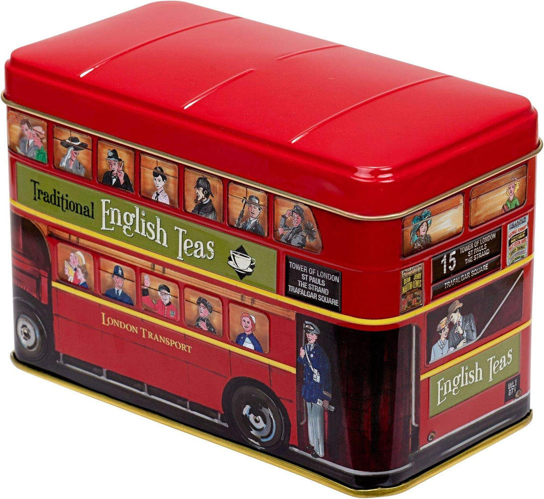 New English Teas London Bus Tea Tin with 25 English Breakfast Teabags