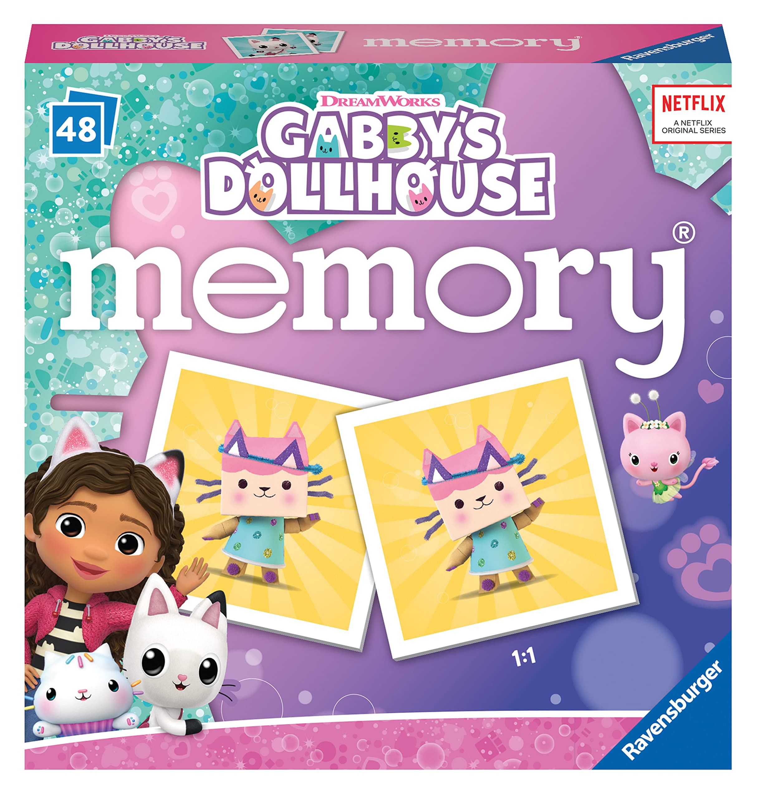 Ravensburger Gabby's Dollhouse Mini Memory Game - Matching Card Game for Kids 6