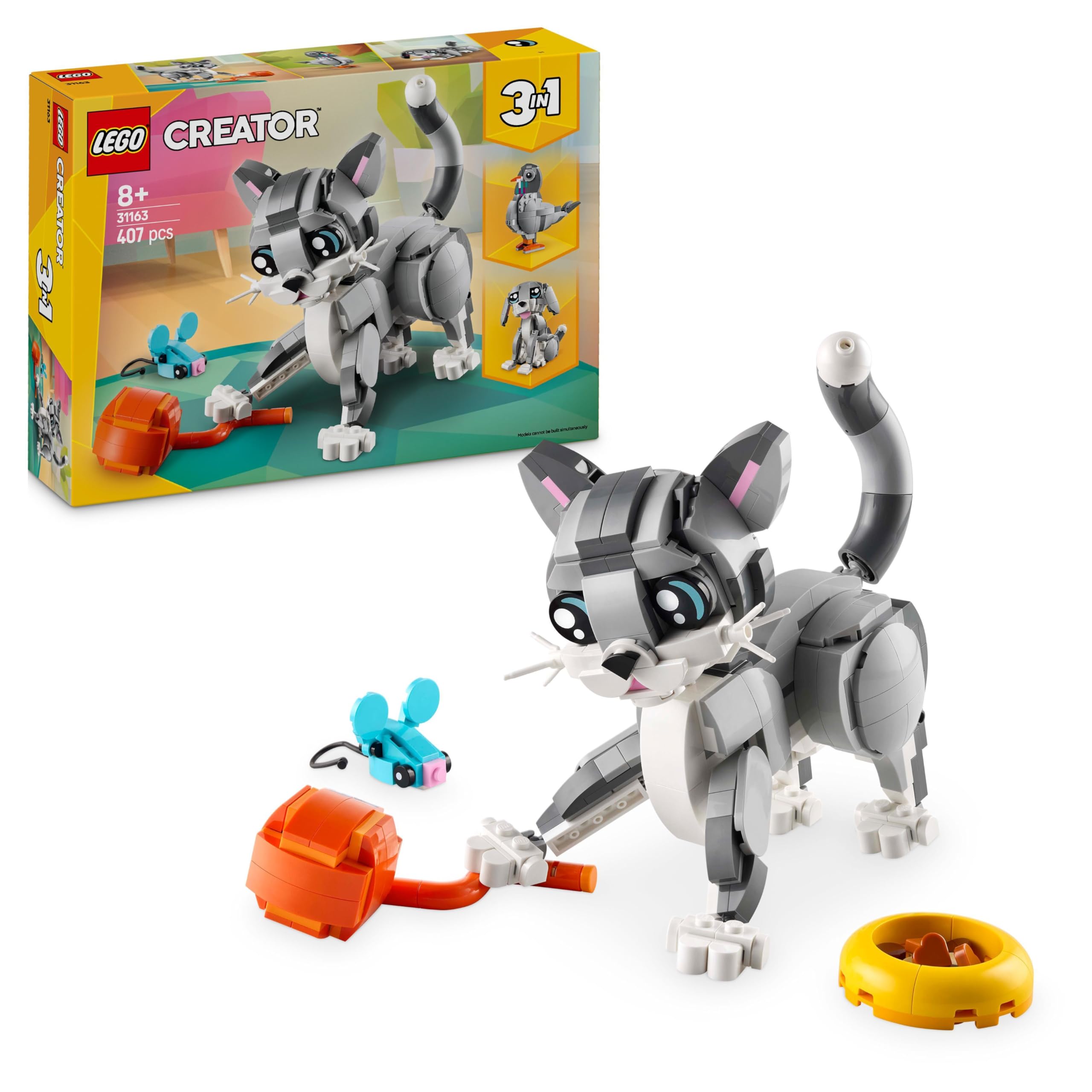 LEGO Creator 3in1 Playful Cat Toy - Buildable Cat, Dog & Pigeon Models for Ages 8+ 1