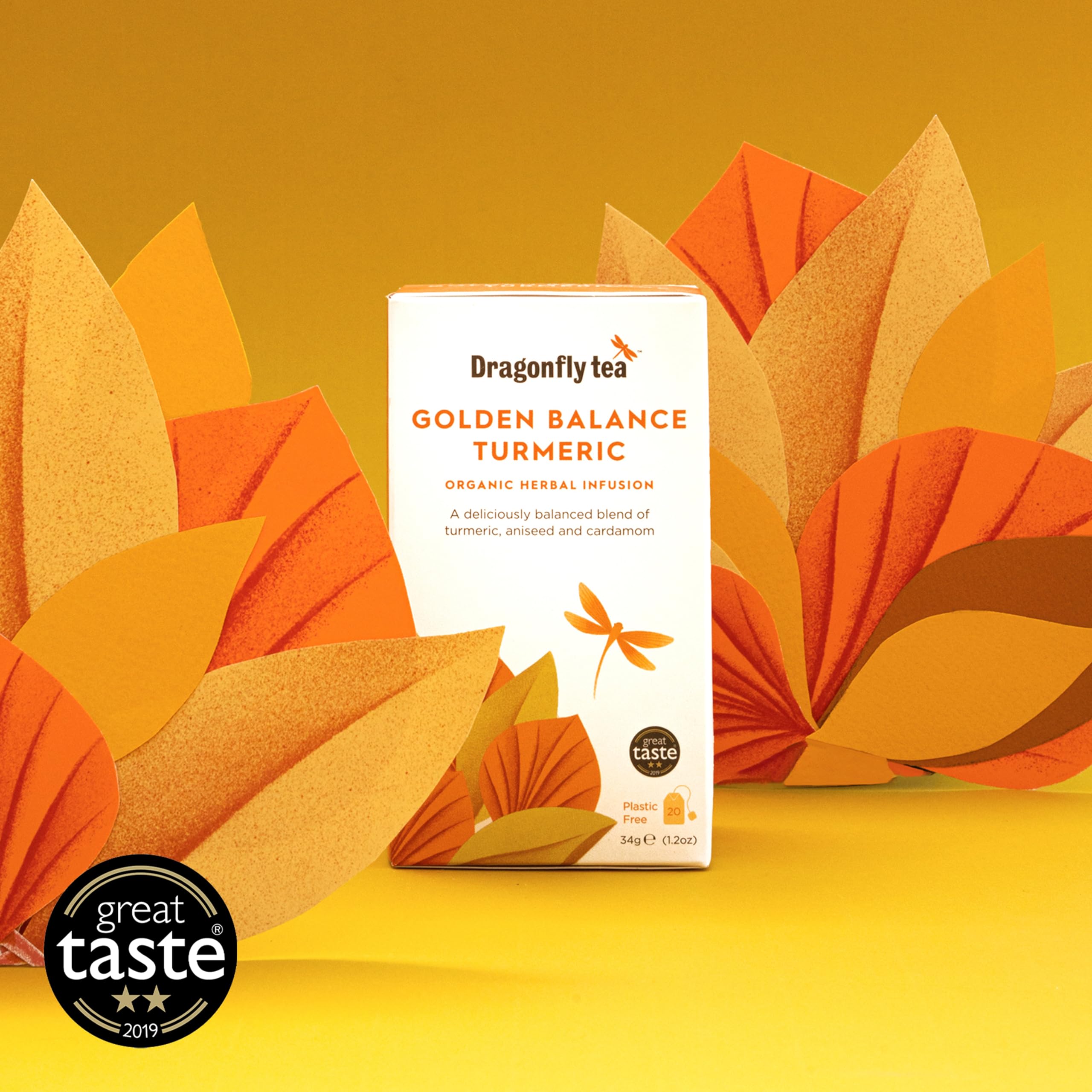 Dragonfly Golden Balance Turmeric Tea - 4 x 20 Organic Tea Bags (80 Total)