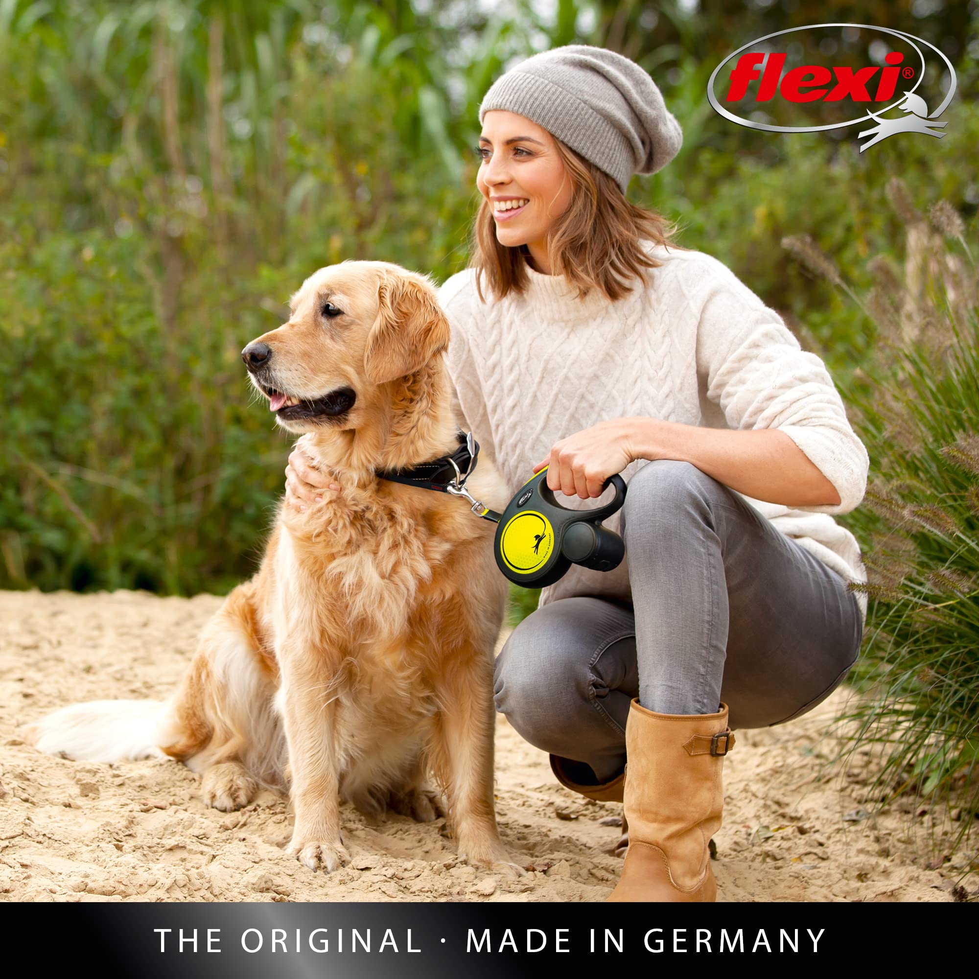 flexi New Neon M Tape Retractable Lead - 5m Length | Neon Yellow | For Dogs Up To 25 kg 7