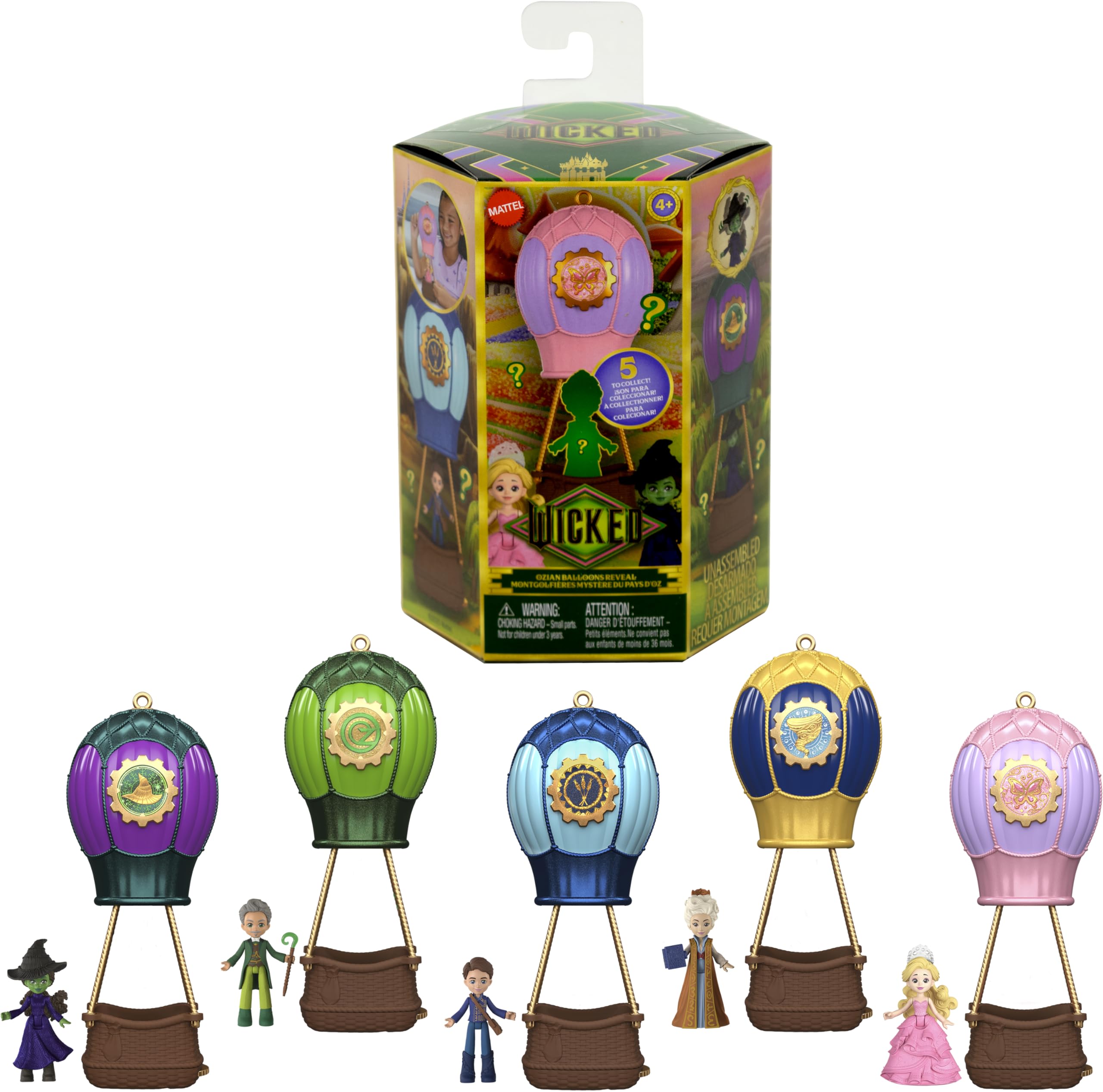 Mattel Universal Pictures’ Wicked Ozian Balloons Reveal Toy Set - Collectible Small Doll Playset for Kids 4+ 1