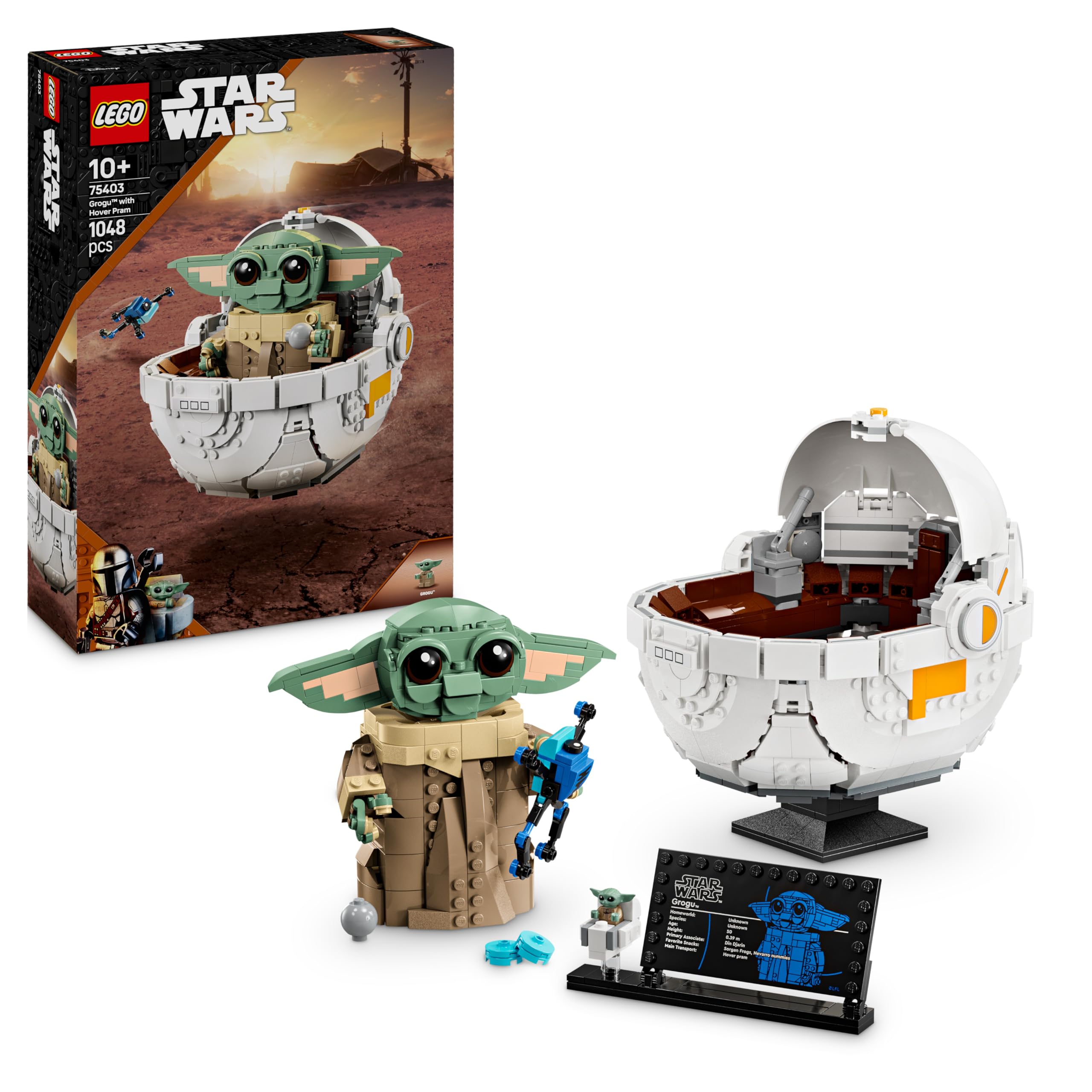 LEGO Star Wars 75403 Grogu with Hover Pram Building Set | 1048 Pieces | Age 10+ 1