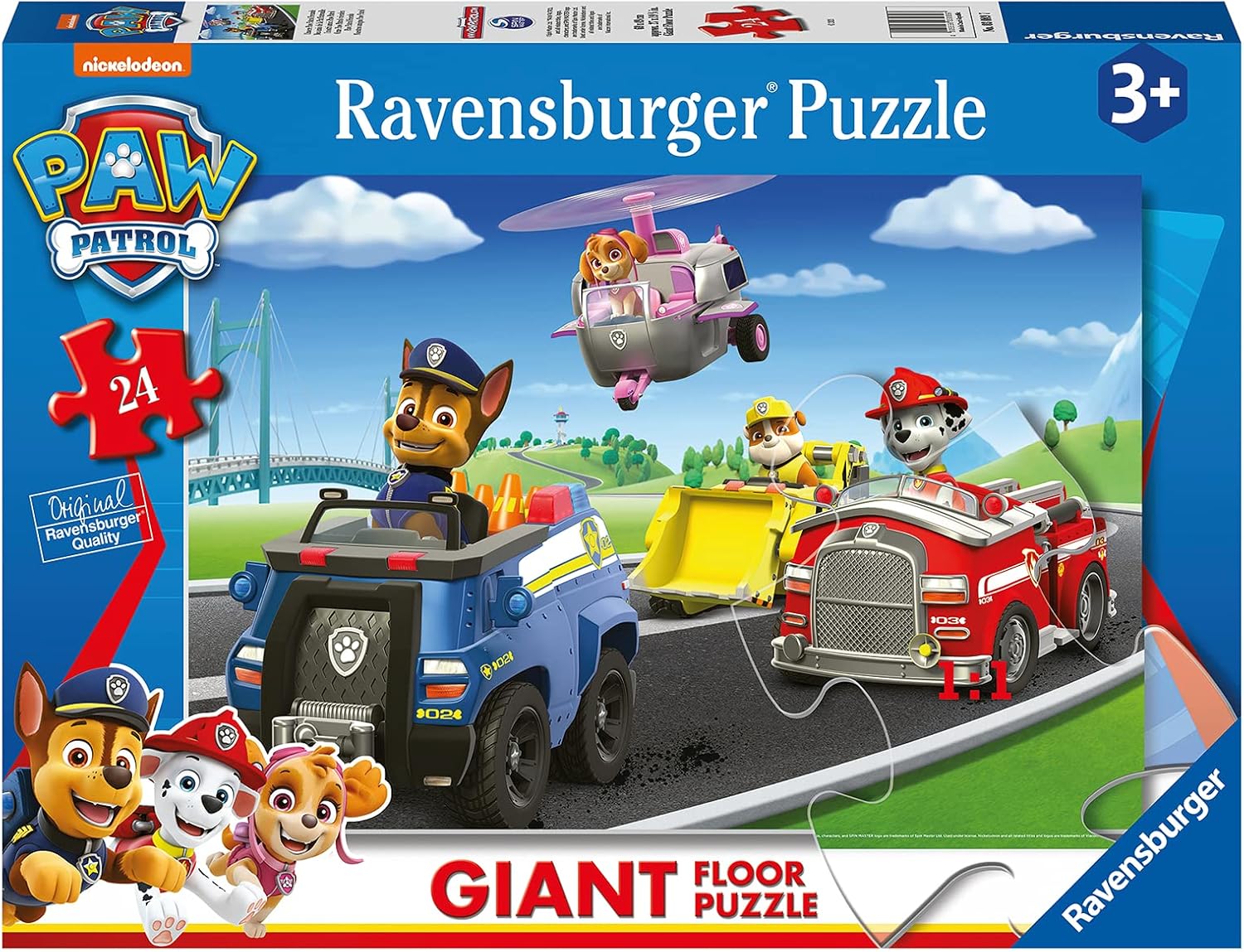 Ravensburger Paw Patrol Shaped Giant Floor Puzzle - 24-Piece Jigsaw for Kids 3 Years and Up