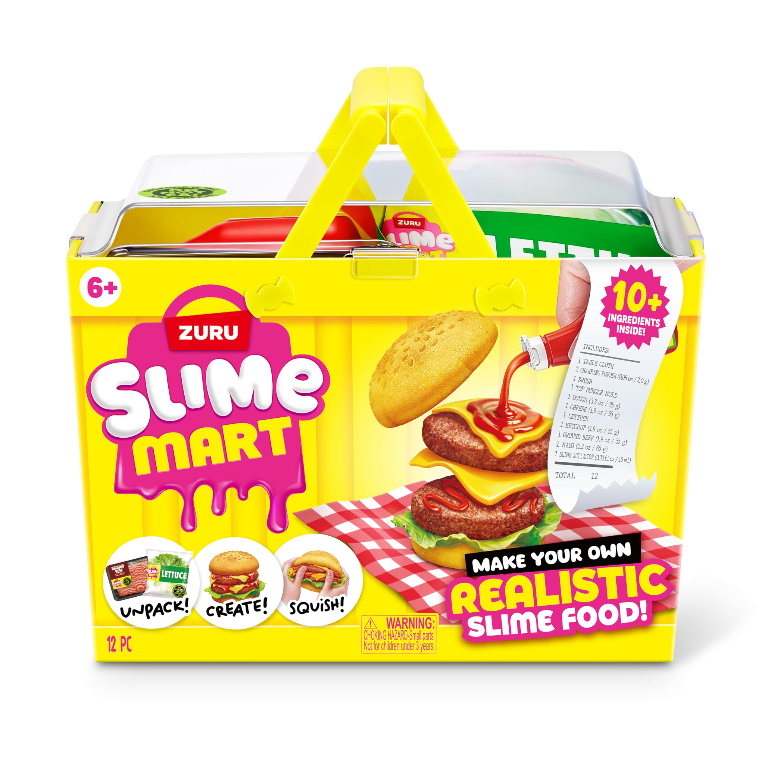 Slime Mart Small Basket by ZURU - Burger Slime Compound Kit for Kids 6+ 2
