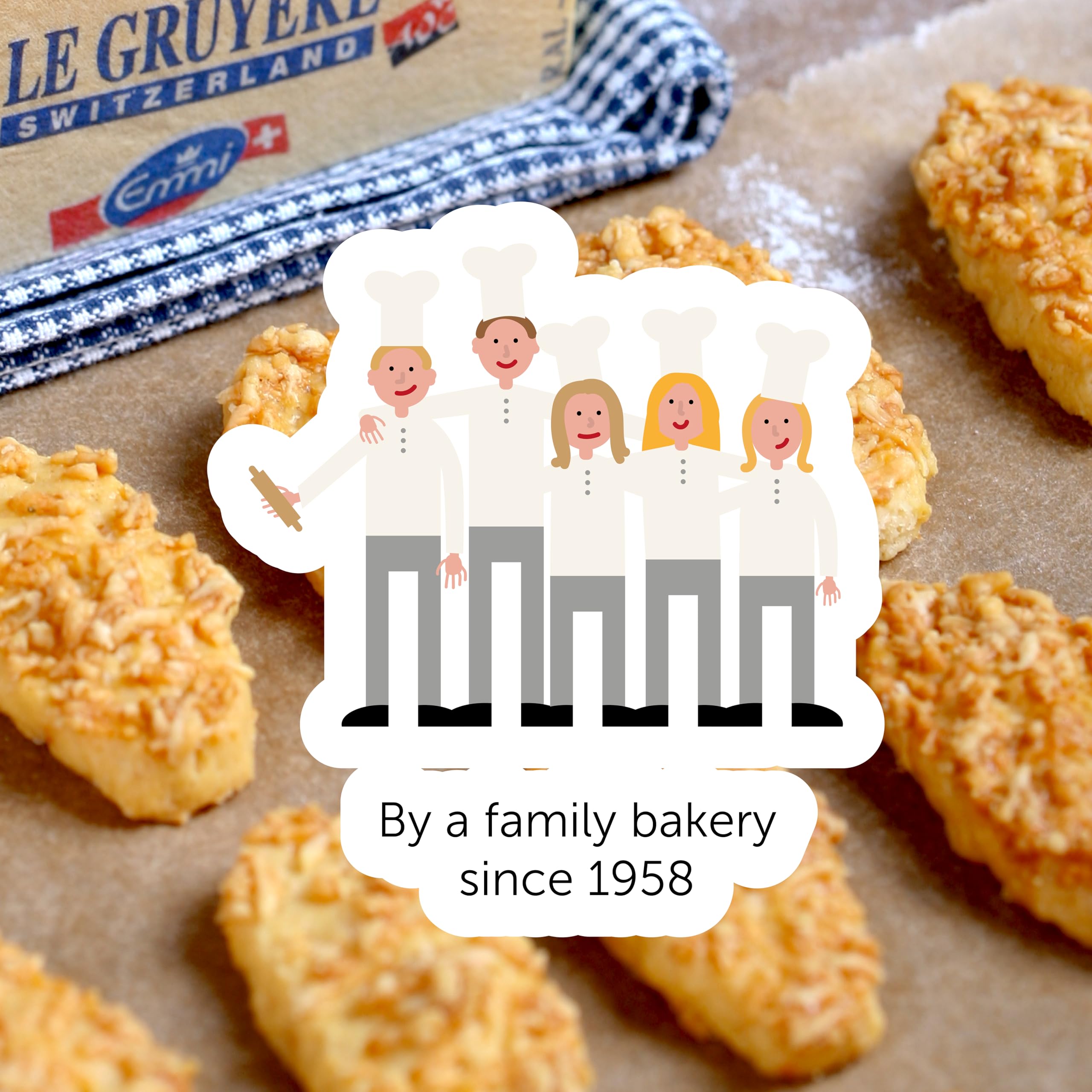 Buiteman Swiss Gruyere Bites - Authentic A.O.P. Cheese Flavor | 110g Pack 8