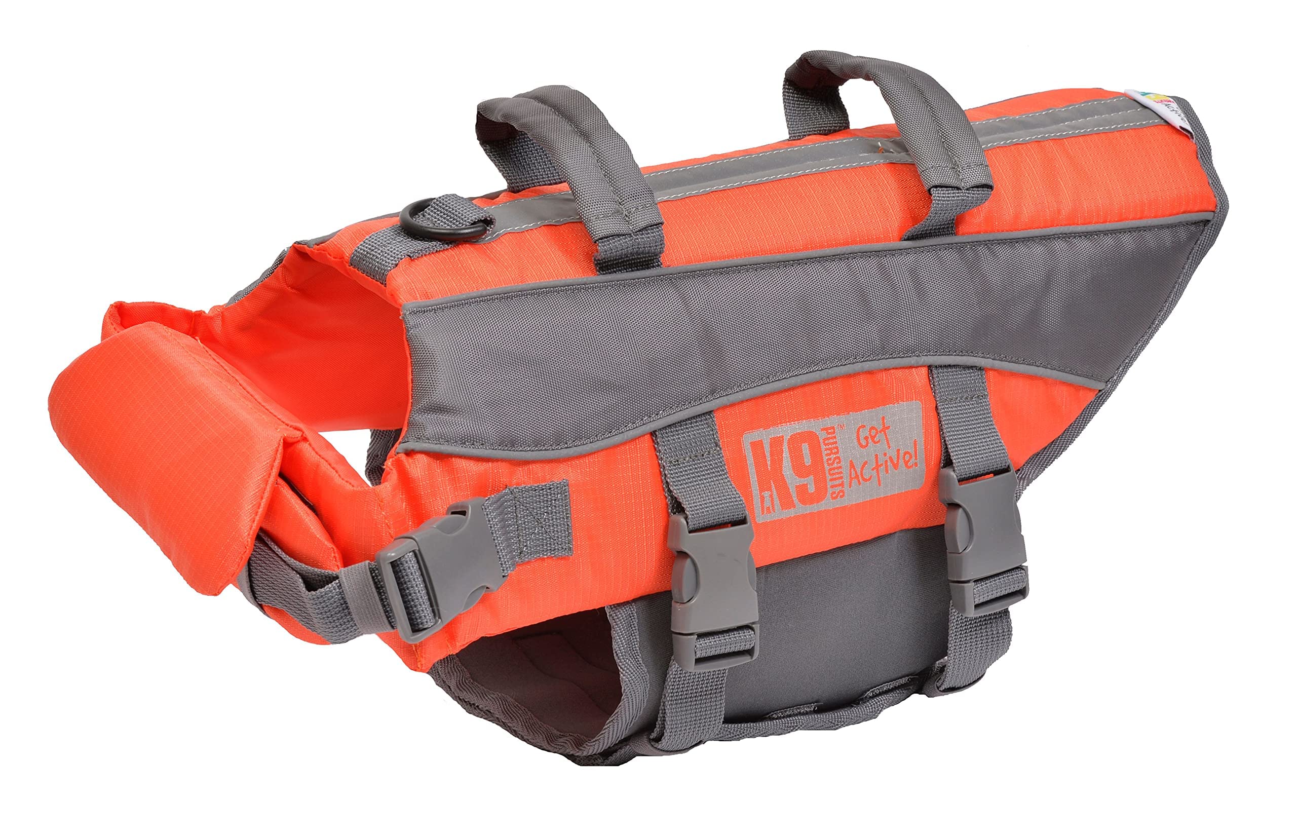 K9 Pursuits High Visibility Life Jacket - Medium Size | Water Recovery Handle | Reflective Accents 1