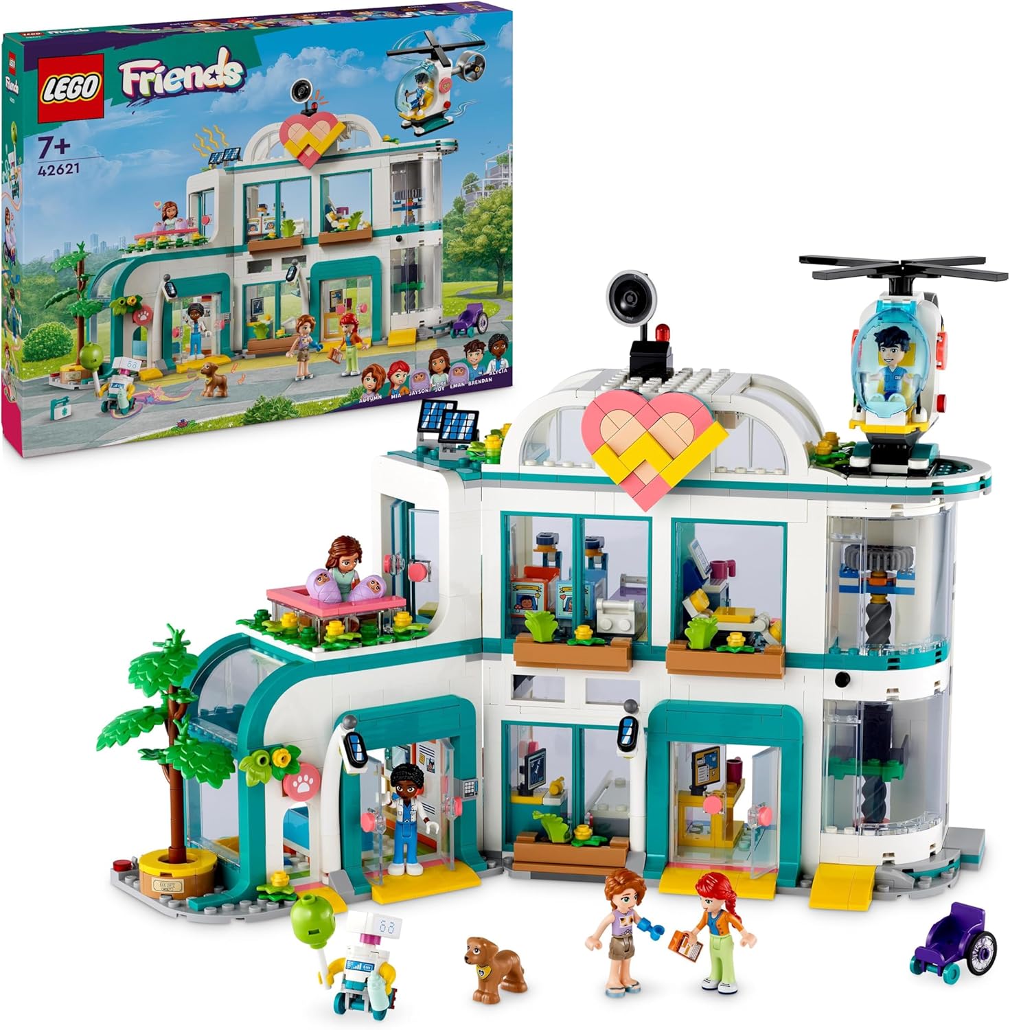 LEGO Friends Heartlake City Hospital Playset with Helicopter - 7+ Year Old Building Toy