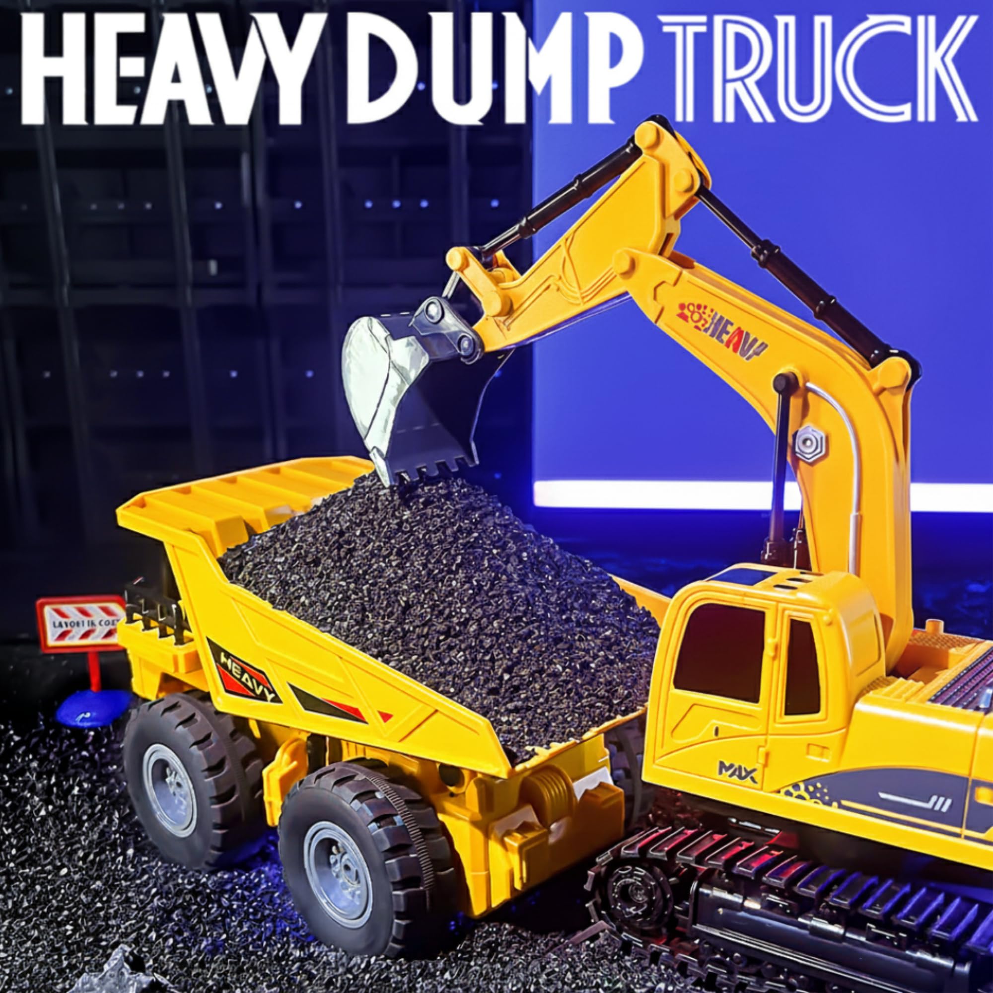 CMJ RC Cars Digger + Dumper RC Set - Twin Pack Excavator & Dump Truck | 1:24 Scale 5