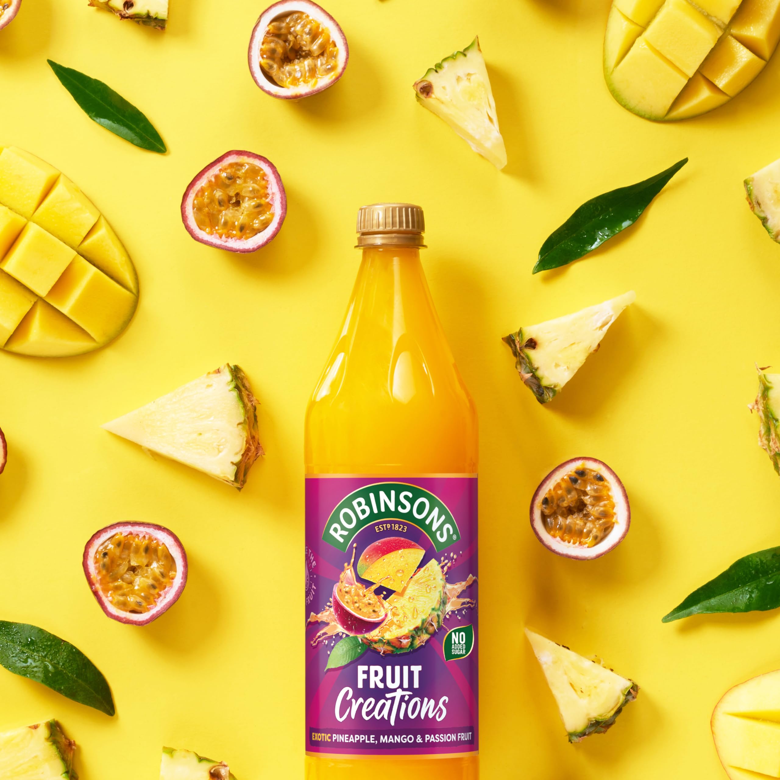 Robinsons Fruit Creations Real Fruit Squash, Low Calorie Exotic Pineapple, Mango & Passion Fruit 2