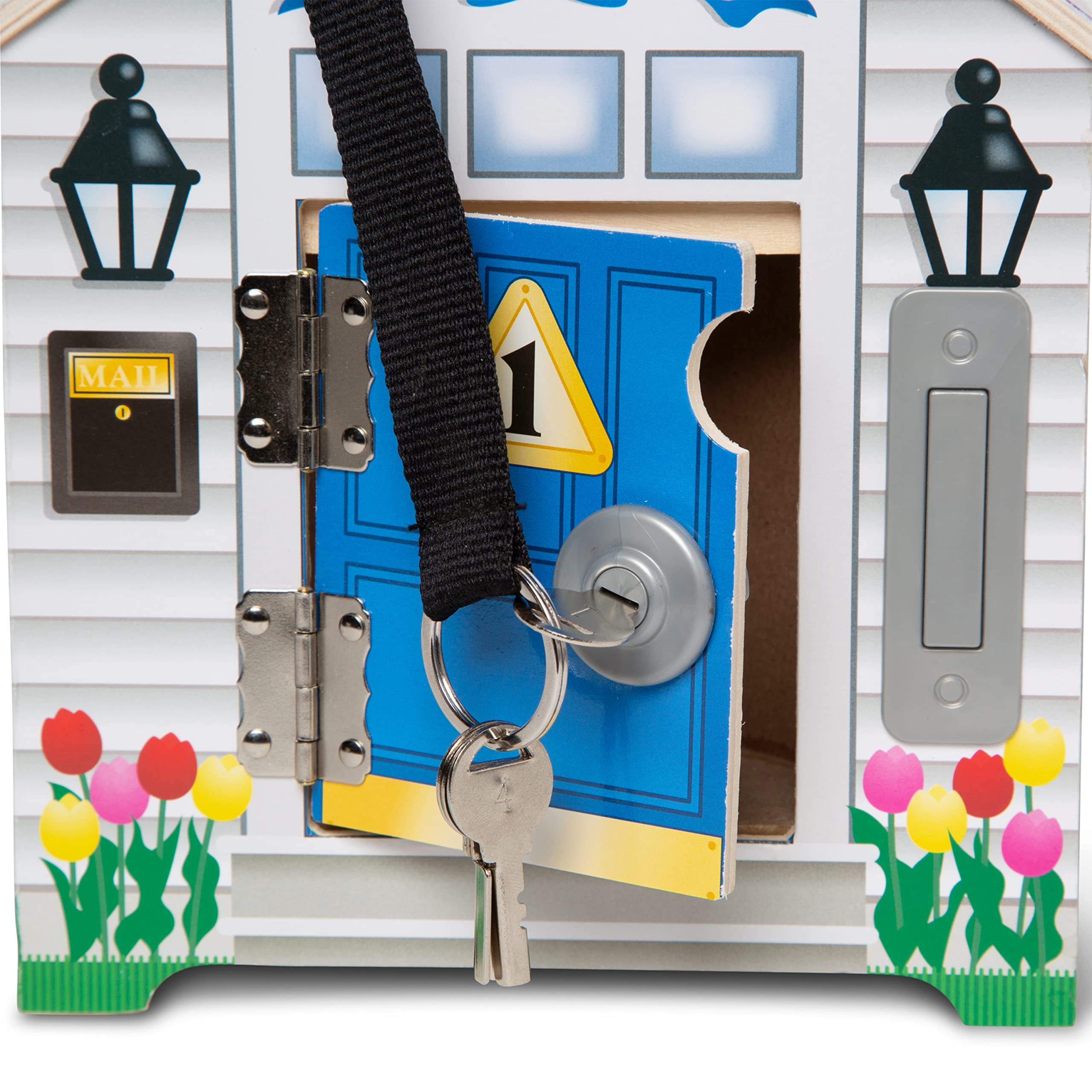 Melissa & Doug Wooden Doorbell House - Portable Playset for Ages 3+ | Wood | Model 2505 5