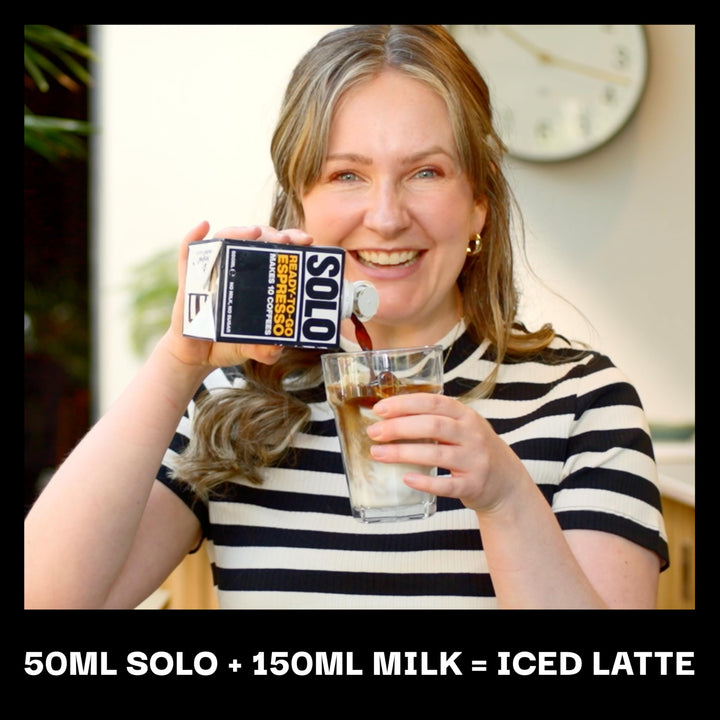 Solo Coffee - Ready-To-Go Espresso | 10 Servings | Barista Grade | Cold Brewed | Ideal for Iced Coffee