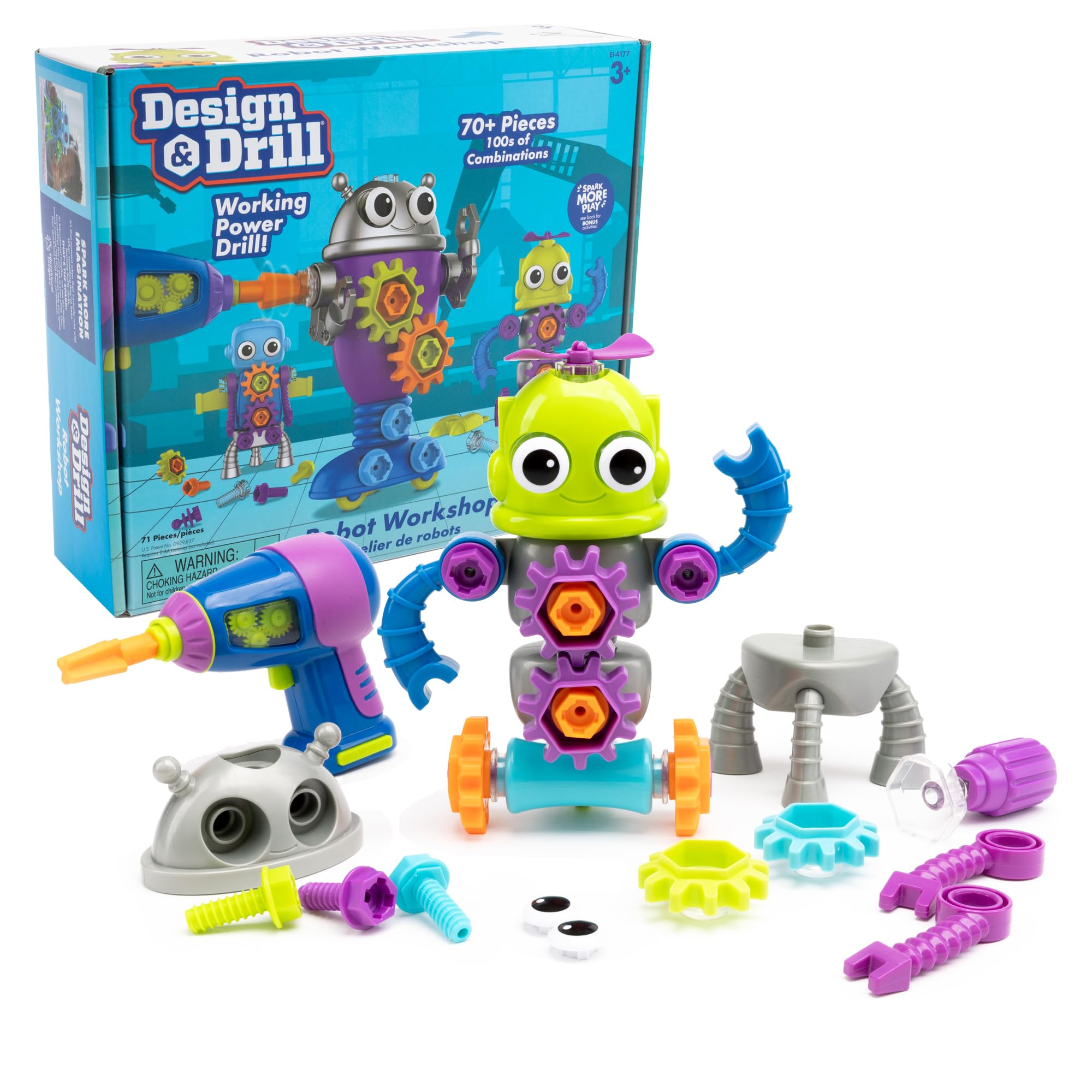 Educational Insights Design & Drill Robot Workshop Building Set | Ages 3+ | 70+ Pieces 1
