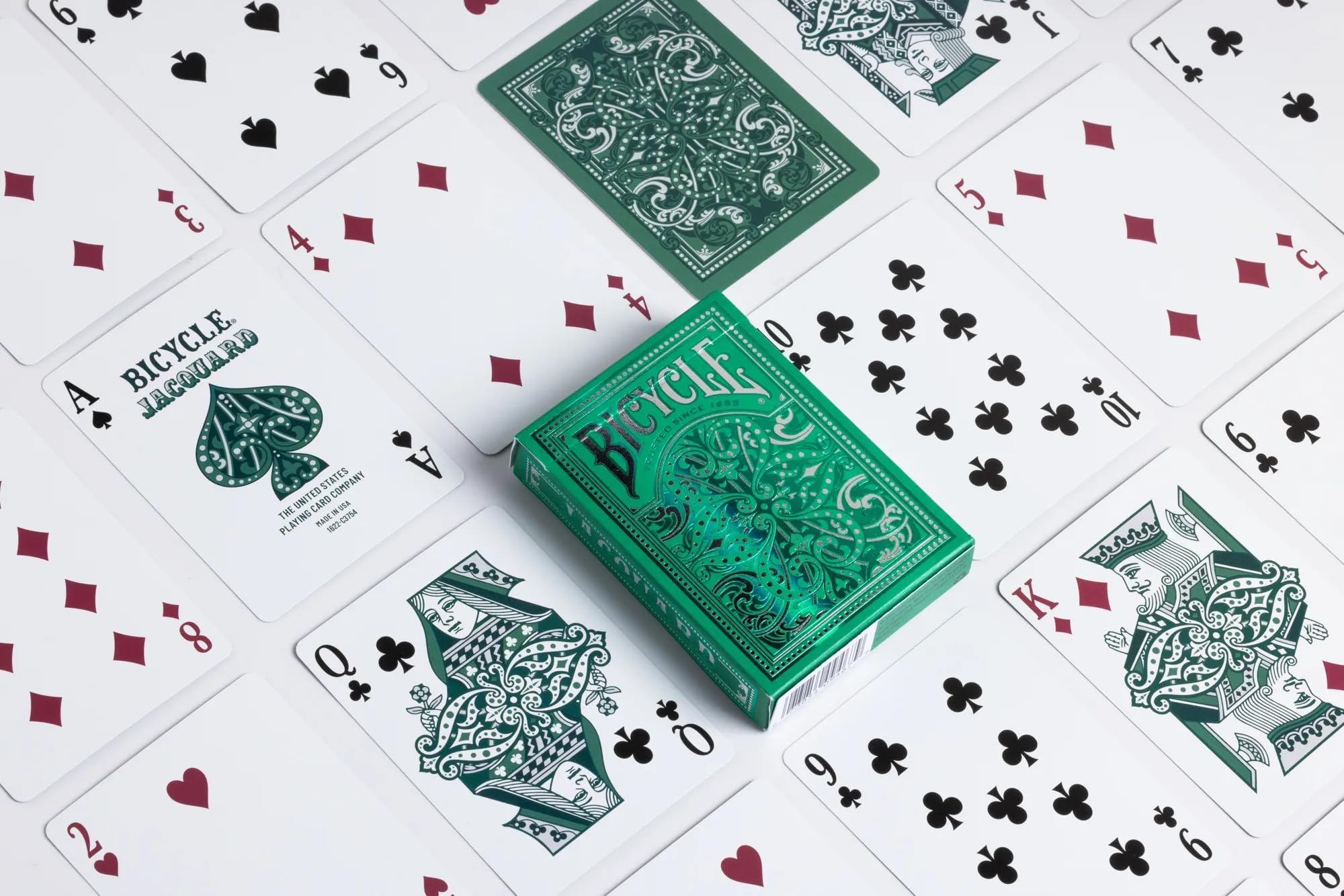 Bicycle Jacquard Playing Cards - Green Deck | Air Cushion Finish | Cardstock