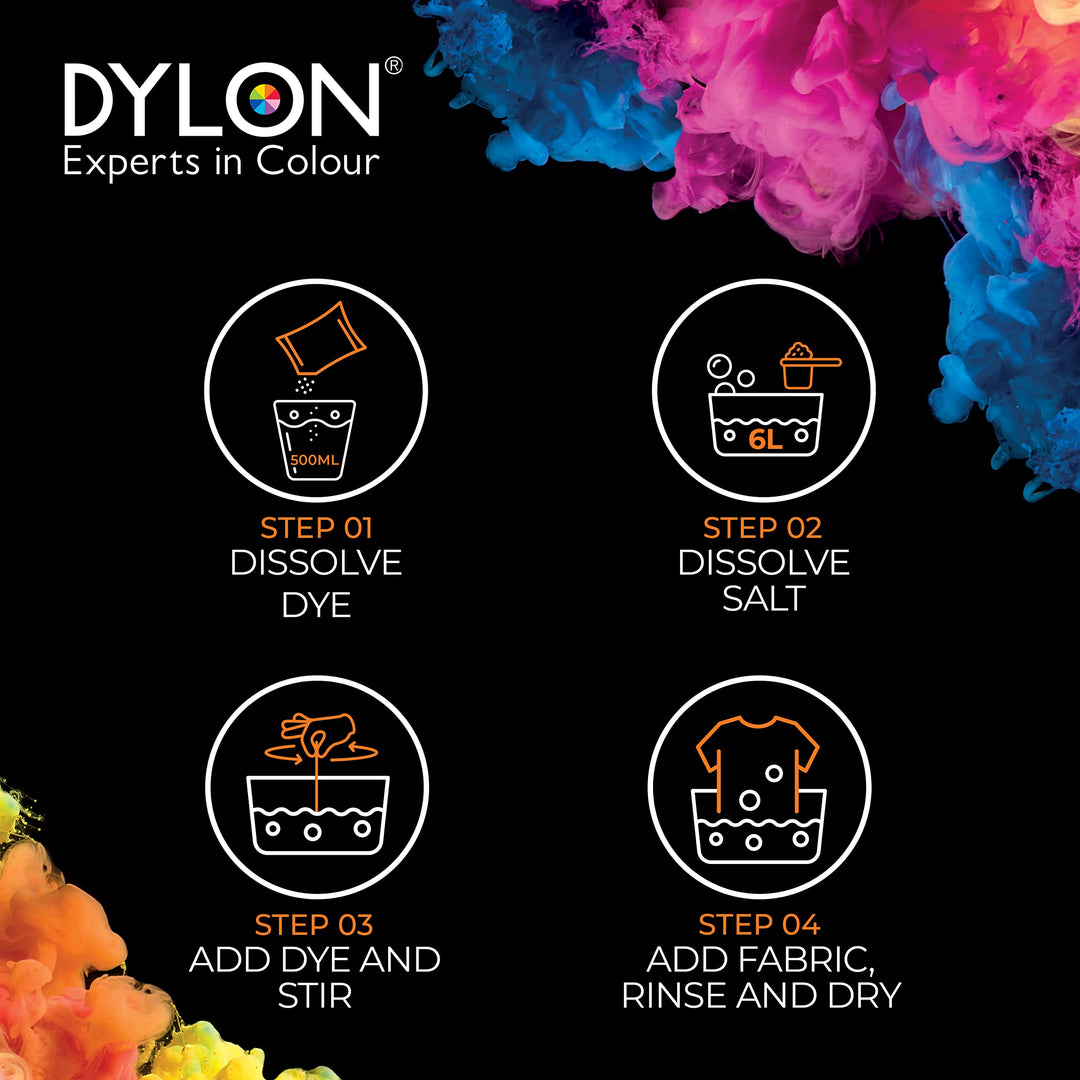 Dylon Hand Dye - Fabric Dye Sachet for Clothes & Home Textiles, 50 g, Fresh Orange