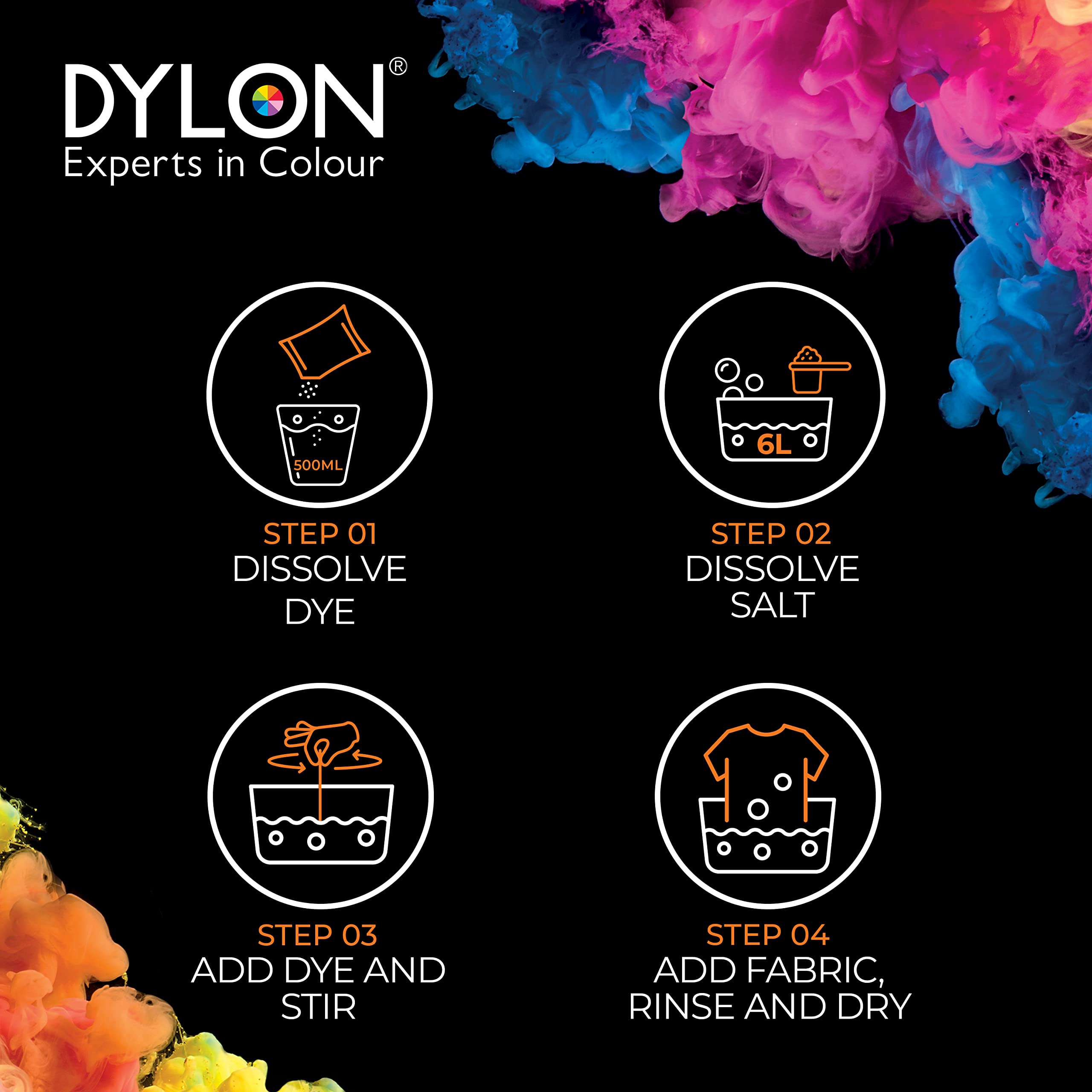 Dylon Hand Dye Sachet - Sunflower Yellow Fabric Dye for Wool, Silk, Cotton & Viscose | 50 g 4