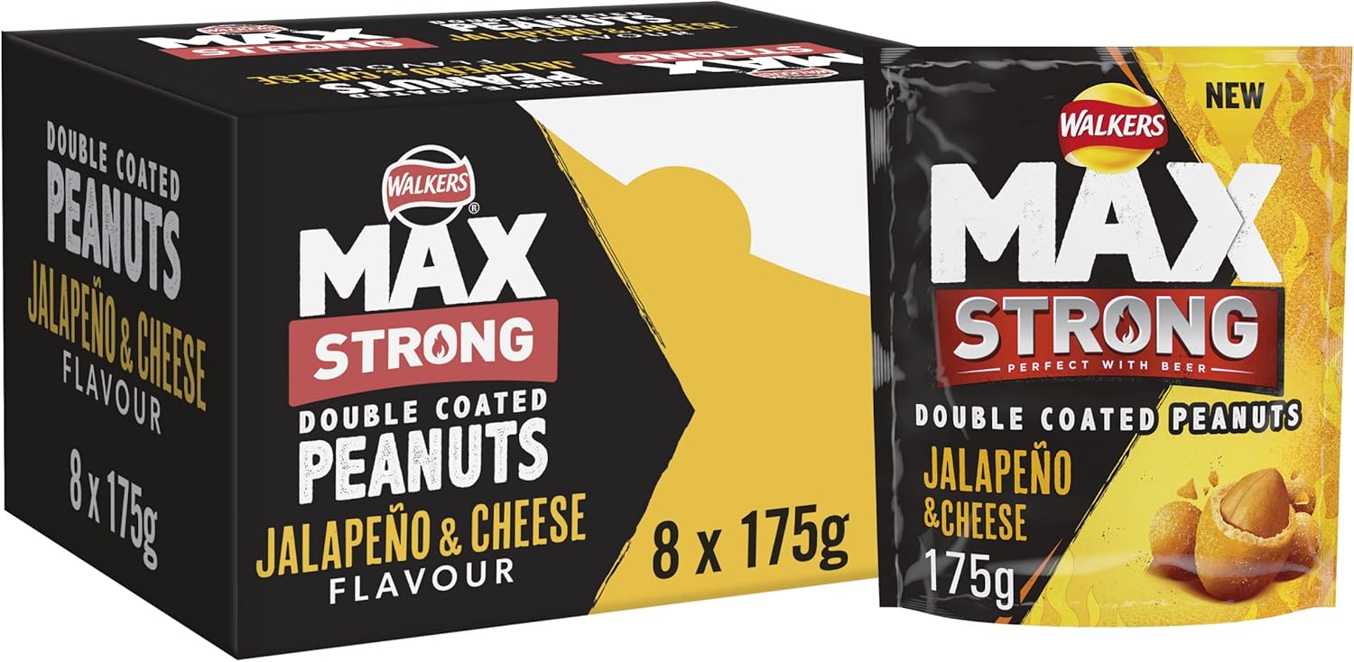 Walkers Max Strong Jalapeño & Cheese Double Coated Peanuts 175g 1