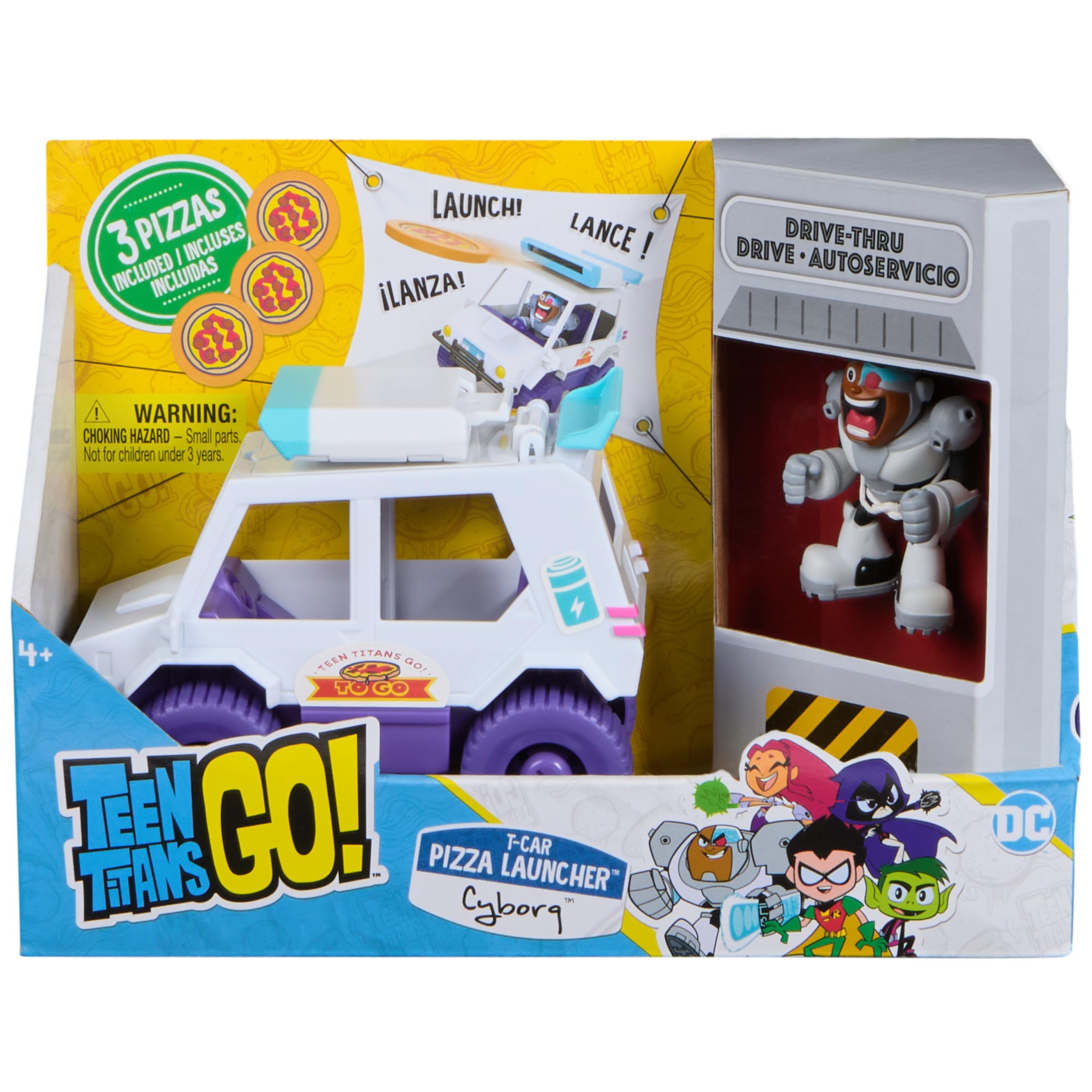 DC Comics Teen Titans Go! T-Car Pizza Launcher Playset - Ages 4+