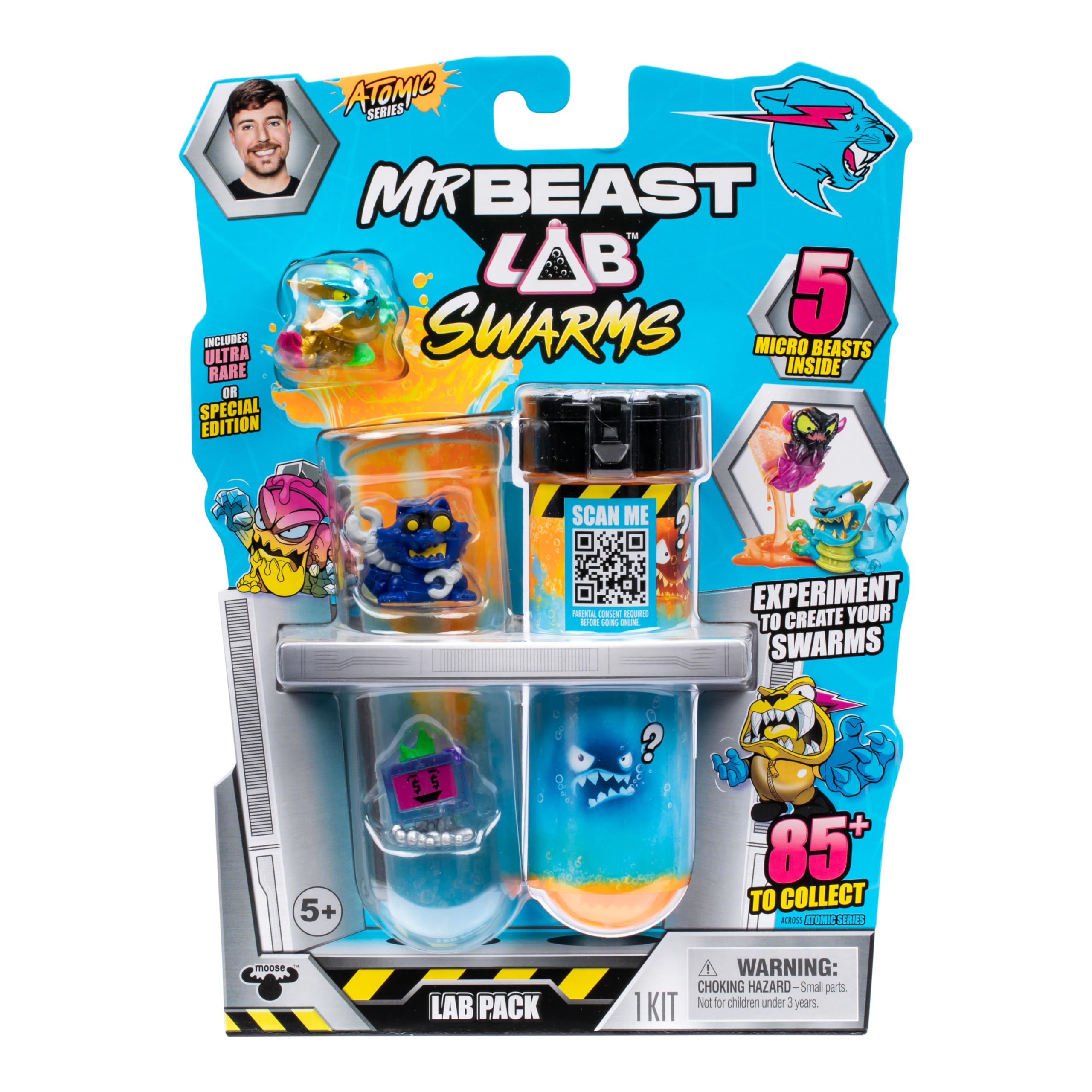 MRBEAST LAB Swarms Atomic Series Lab Pack Playset | Collect 5 Micro Beasts | Ages 6+ 1