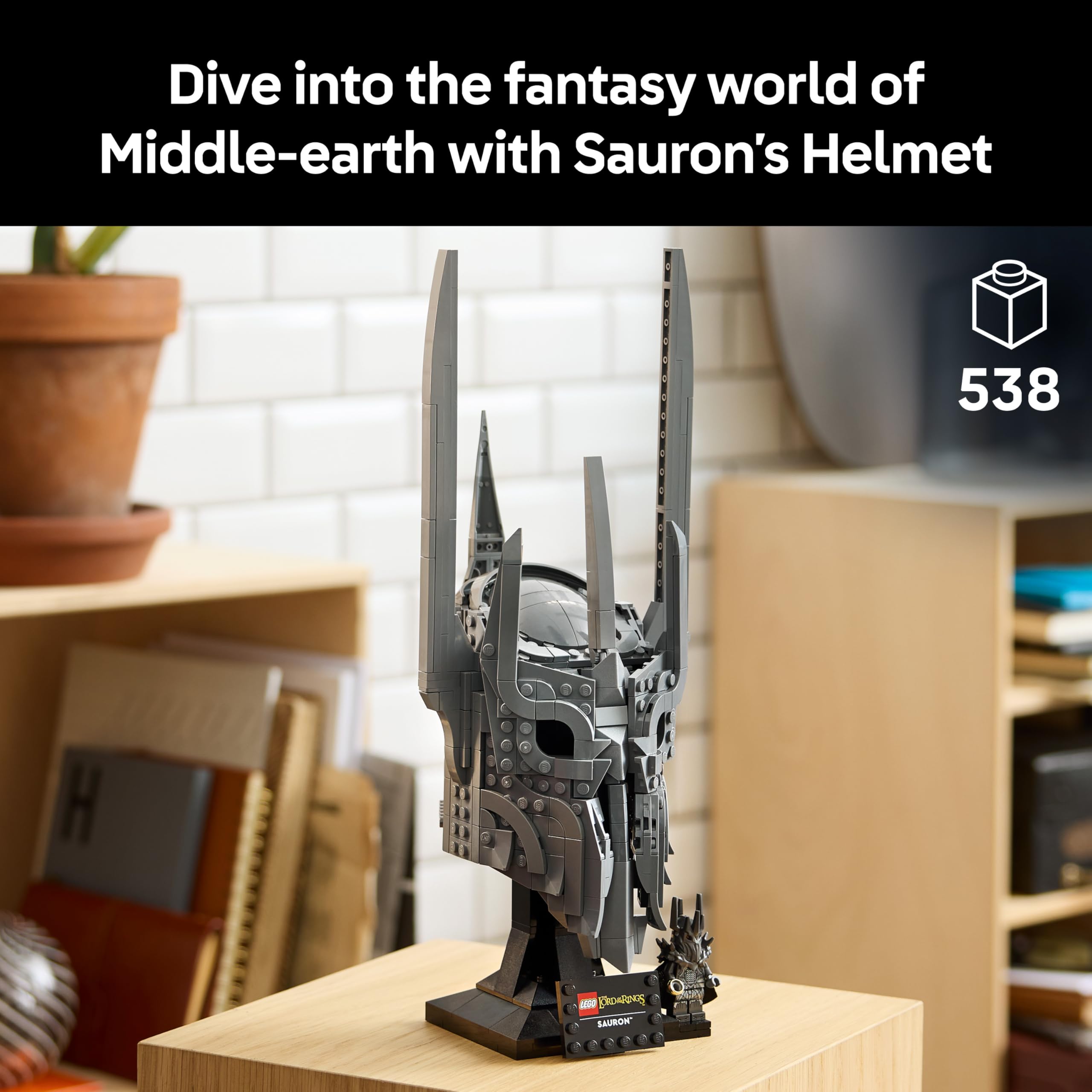 LEGO Icons The Lord of the Rings Sauron's Helmet Display Model Kit 11373 | Age 18+
