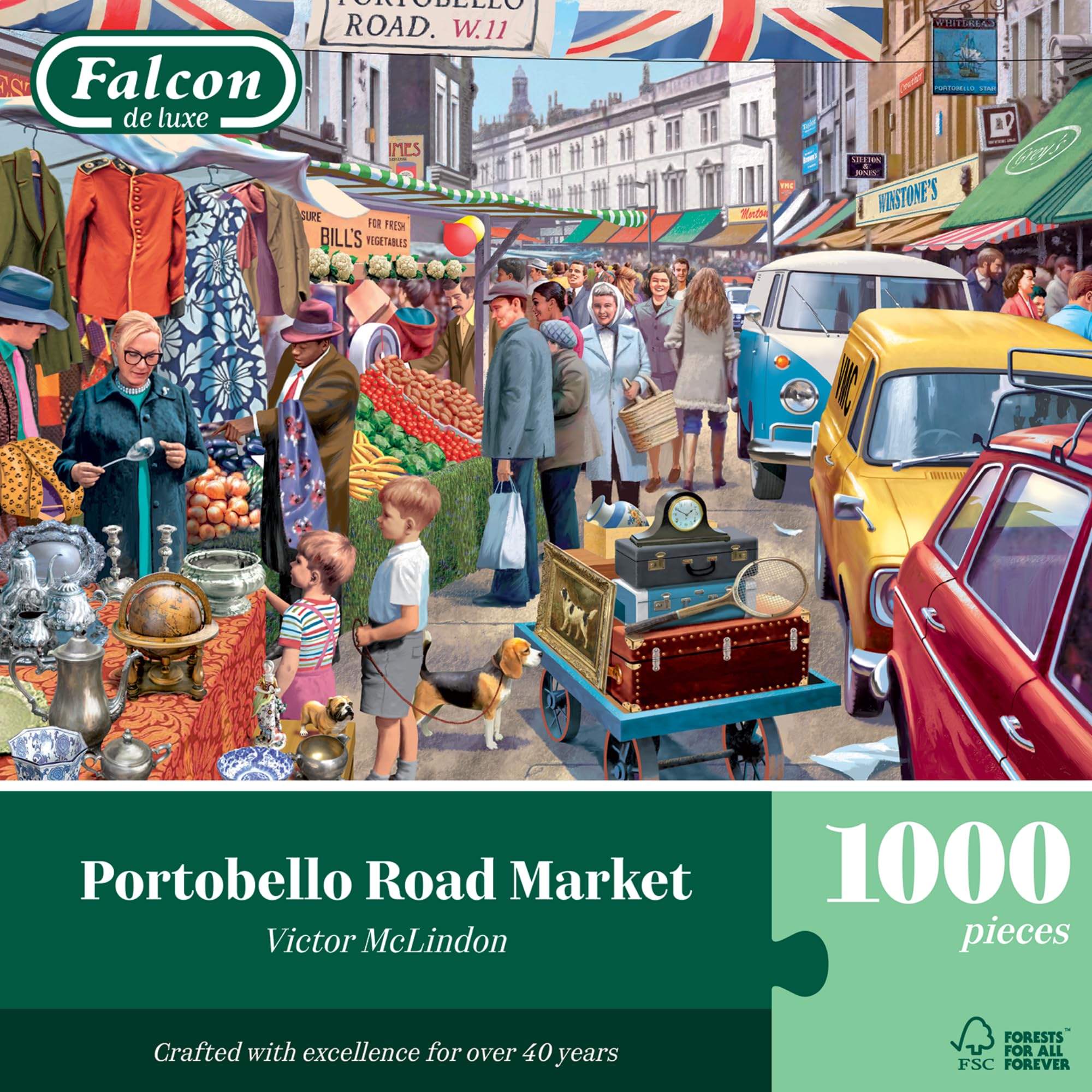 Falcon - Portobello Road Market 1000 Piece Jigsaw Puzzle for Adults