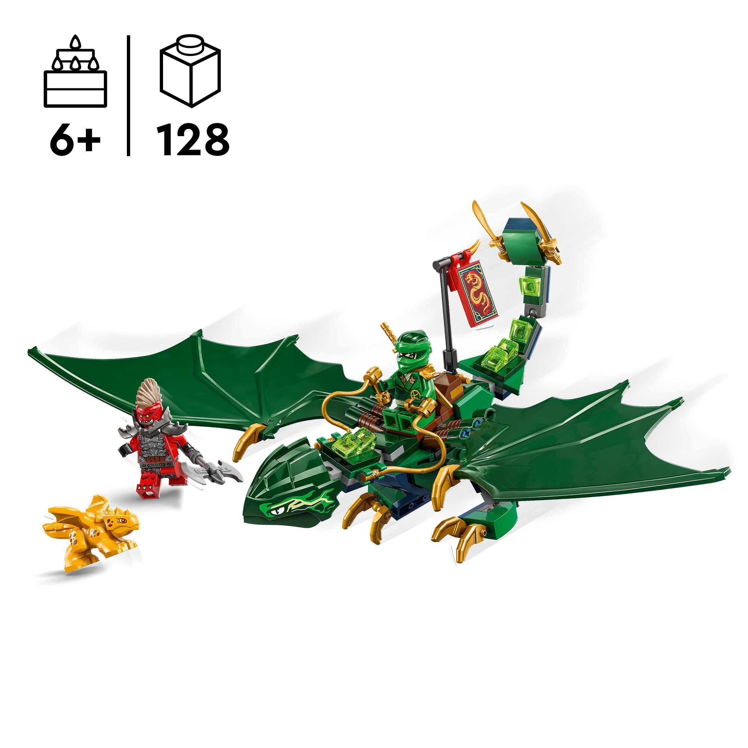 LEGO NINJAGO Lloyd’s Green Forest Dragon - Building Playset with 2 Minifigures for Ages 6+ 2