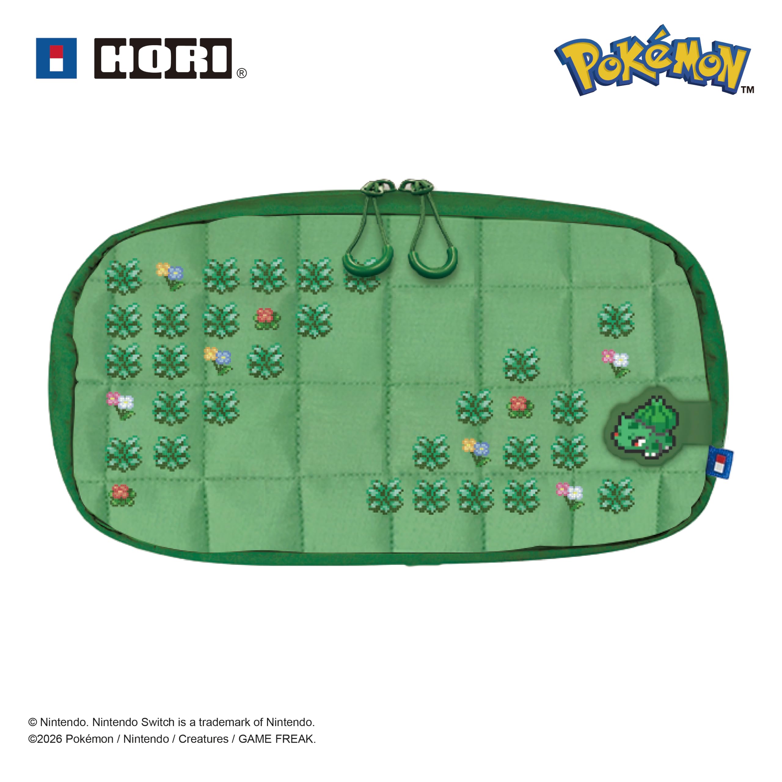 HORI Puff Pouch (Pokémon Pixel Green) - Nintendo Switch & Switch 2 Accessory Kit