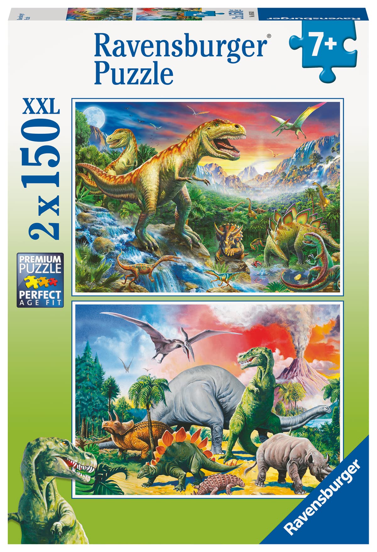 Ravensburger Dinosaurs 2x 150-Piece Jigsaw Puzzles for Kids Age 7 Years and Up