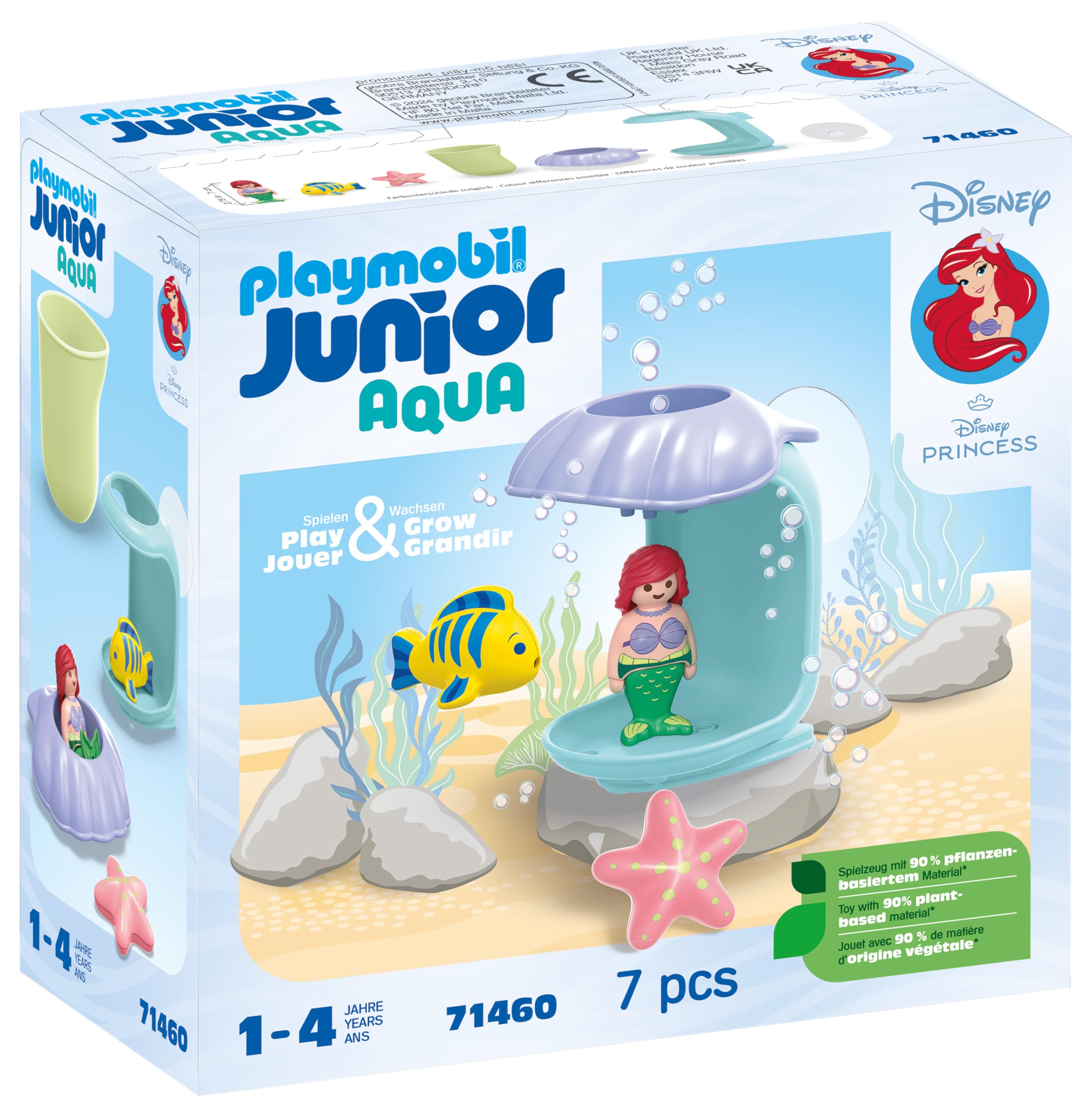 Playmobil JUNIOR Disney Ariel's Shell Shower Water Toy for Toddlers 12 Months+
