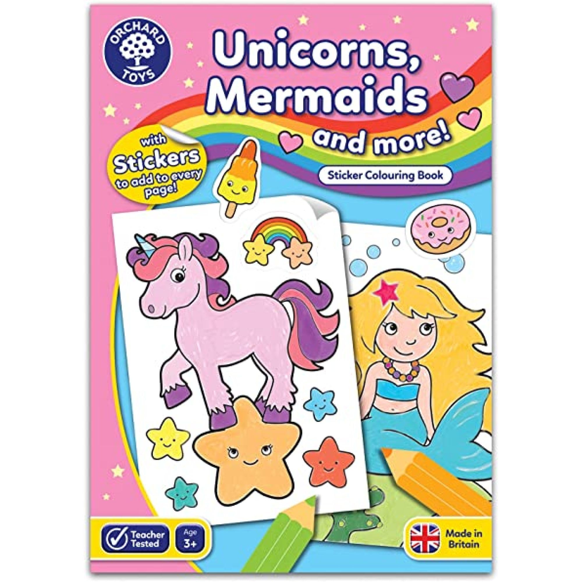 Orchard Toys Unicorns, Mermaids and More Colouring Book - Ages 3+ | 24 Pages | English, Italian