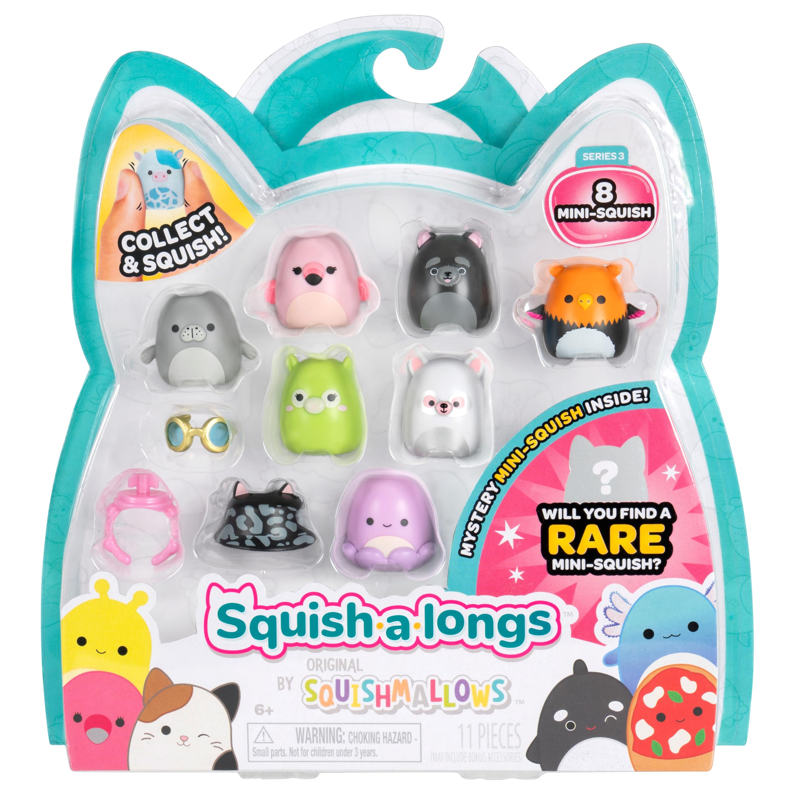 Squish-a-longs Mini-Squish 8-Pack - Wave 3 Style 3 with Pink Flamingo & Griffin 1