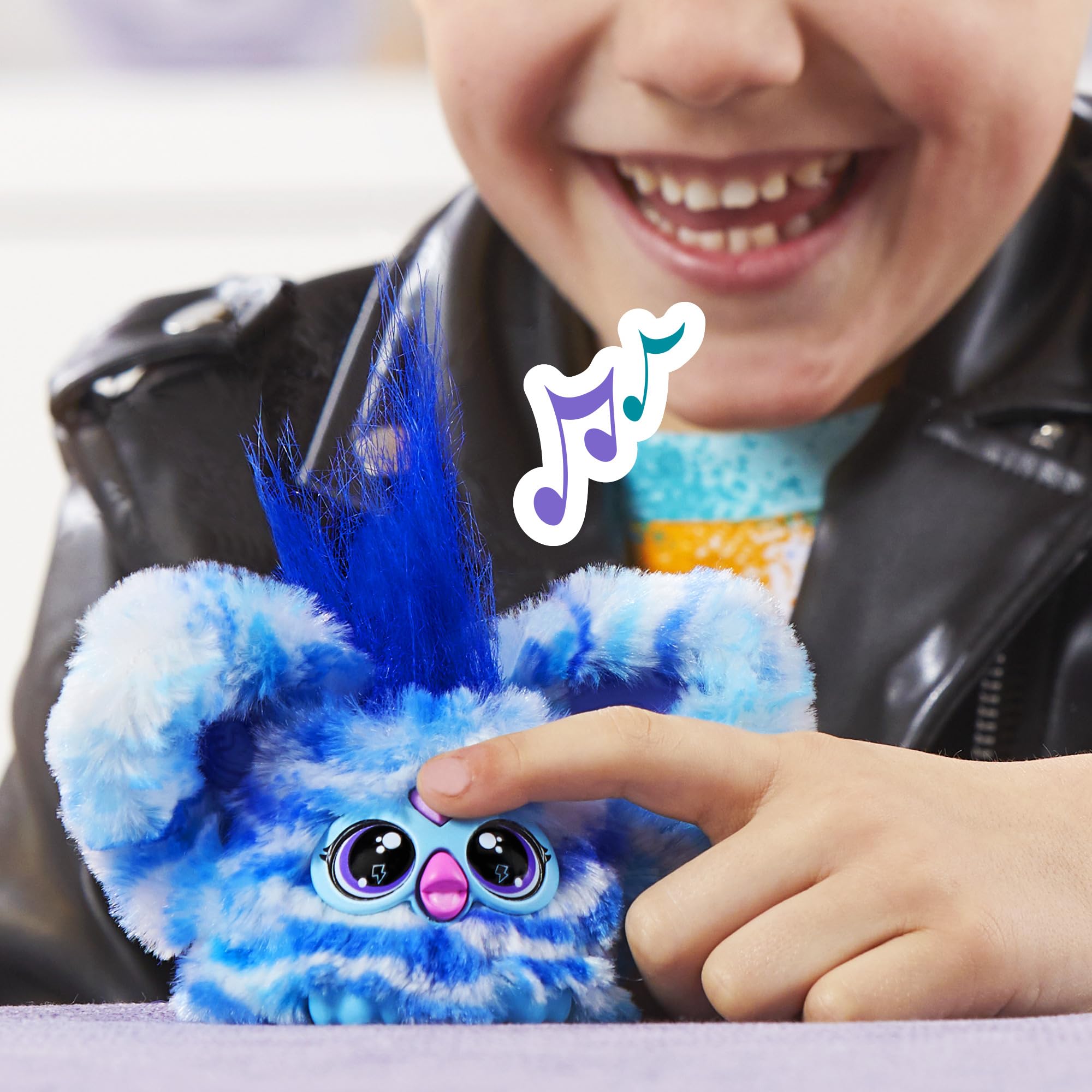 Furby Ooh-Koo Rock 'n' Roll Mini Electronic Plush Toy, Blue 16
