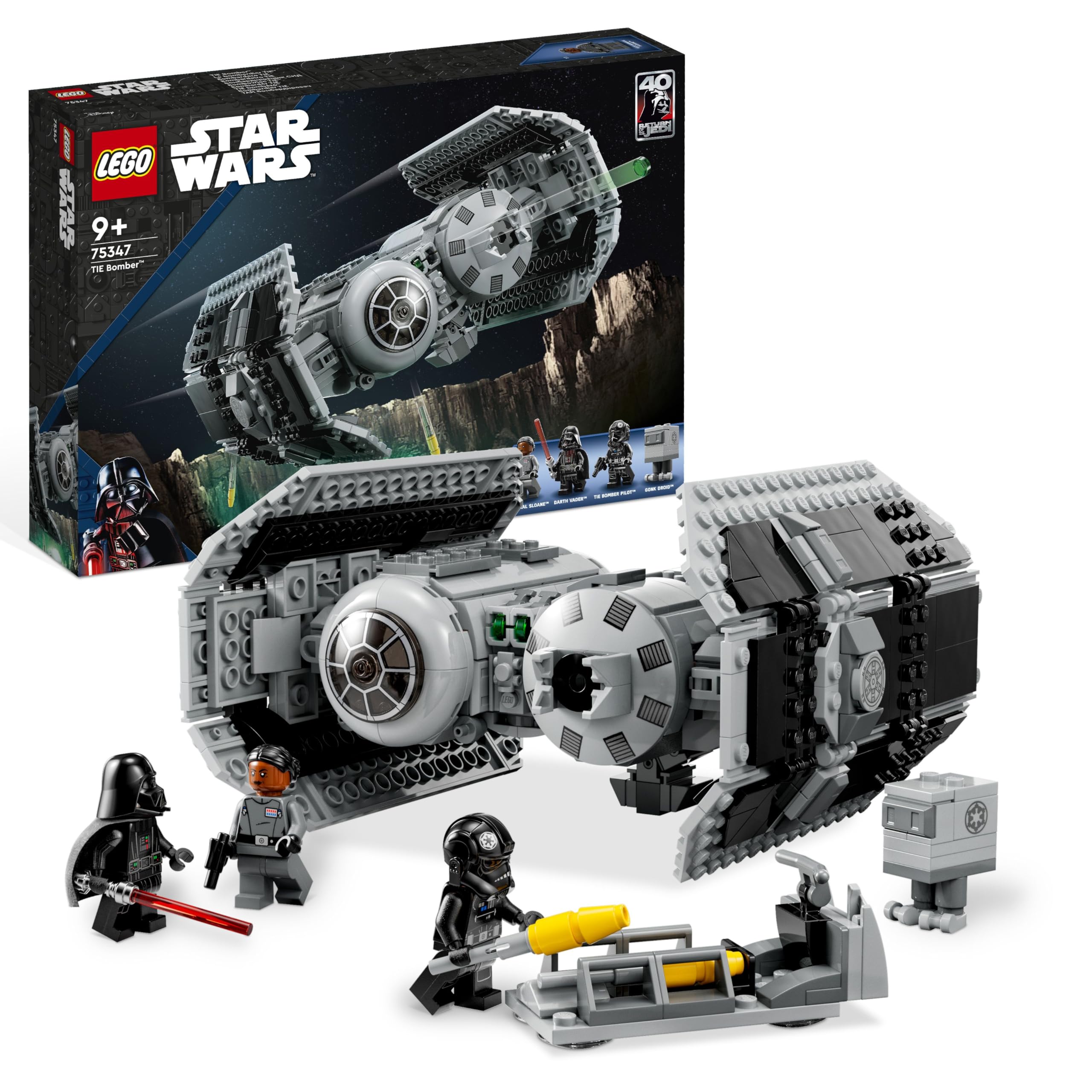 LEGO Star Wars 75347 TIE Bomber Building Set | Torpedo-Dropping Function | Incl. 3 Minifigures & Droid | Ages 9+ 1