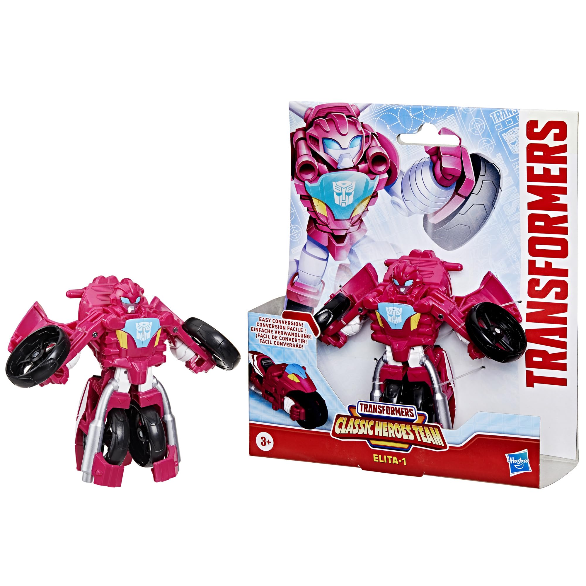 Transformers Classic Heroes Elita-1 Action Figure - 2-in-1 Robot to Motorcycle | 11cm | Ages 3+ 3