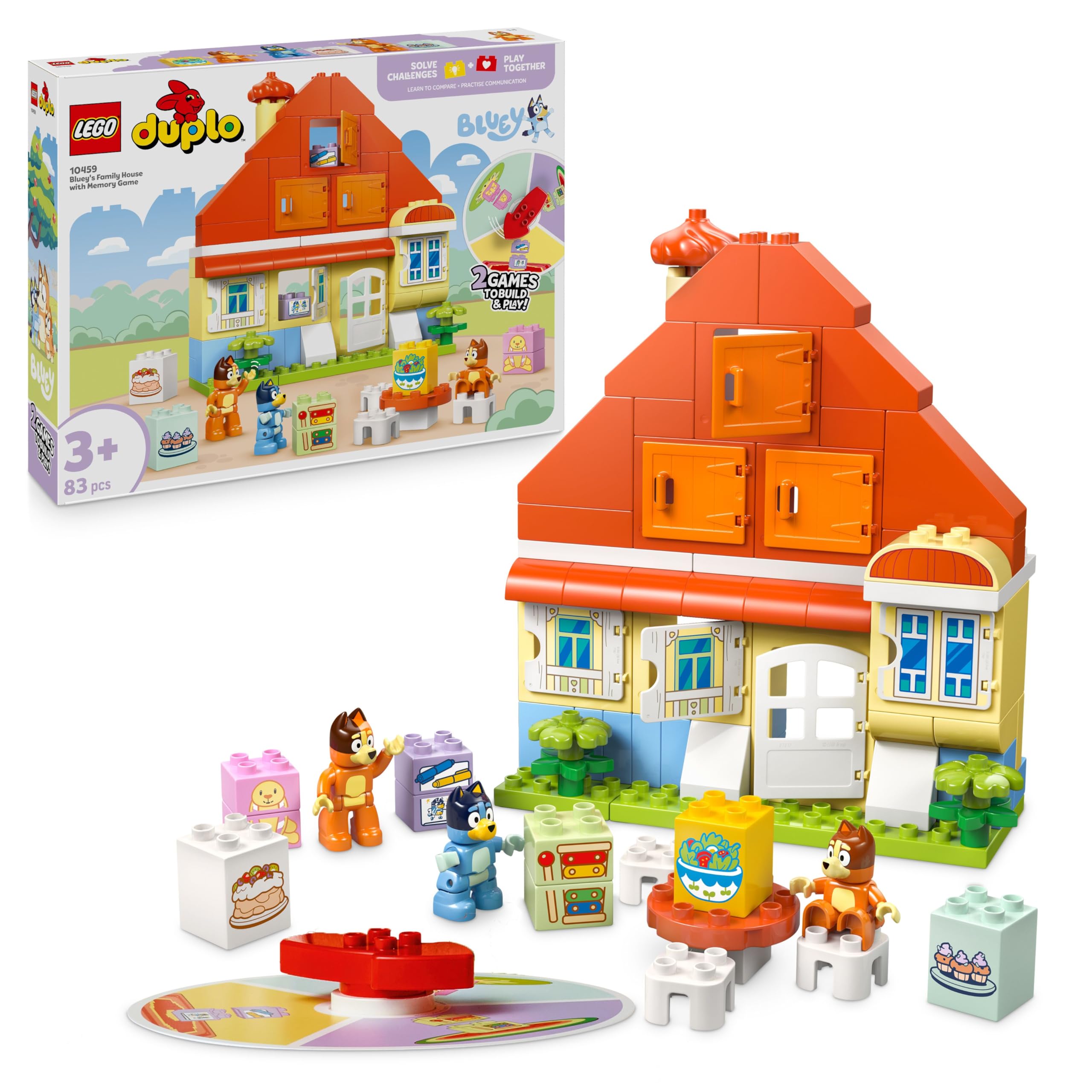 LEGO DUPLO Bluey: Bluey's Family House with Memory Game Building Set | Ages 3+ | Multicolor 1